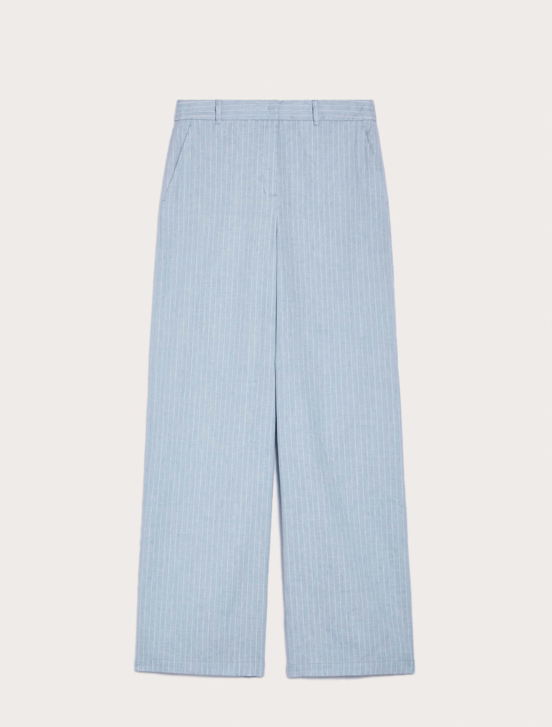 Linen and cotton trousers, light blue pattern - Pennyblack Linen and cotton trousers - light blue pattern - pennyblack