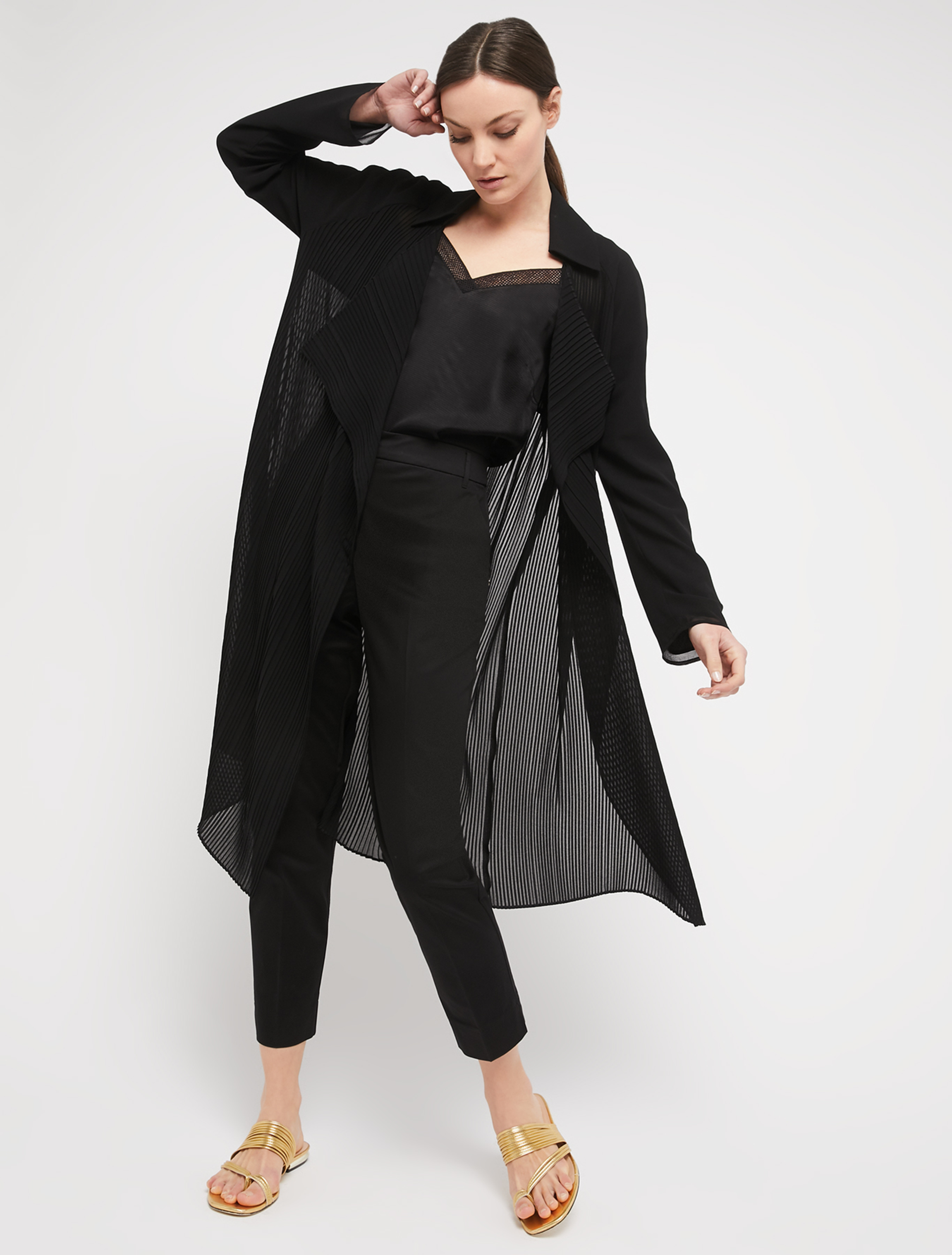 Slim cotton-satin trousers, black - Pennyblack Slim cotton-satin trousers - black - pennyblack