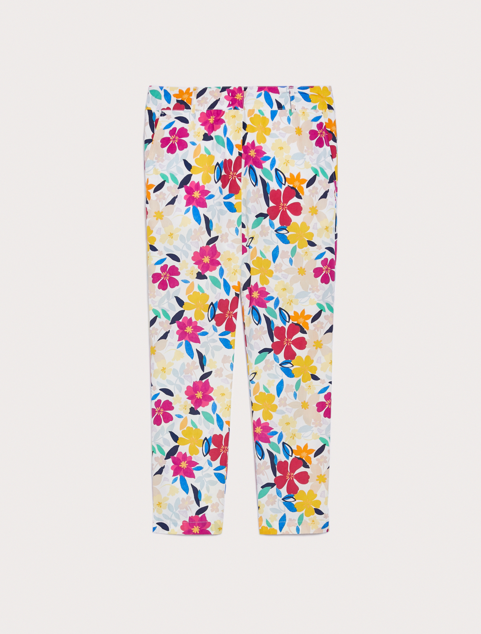 Slim poplin trousers, beige pattern - Pennyblack Slim poplin trousers - beige pattern - pennyblack
