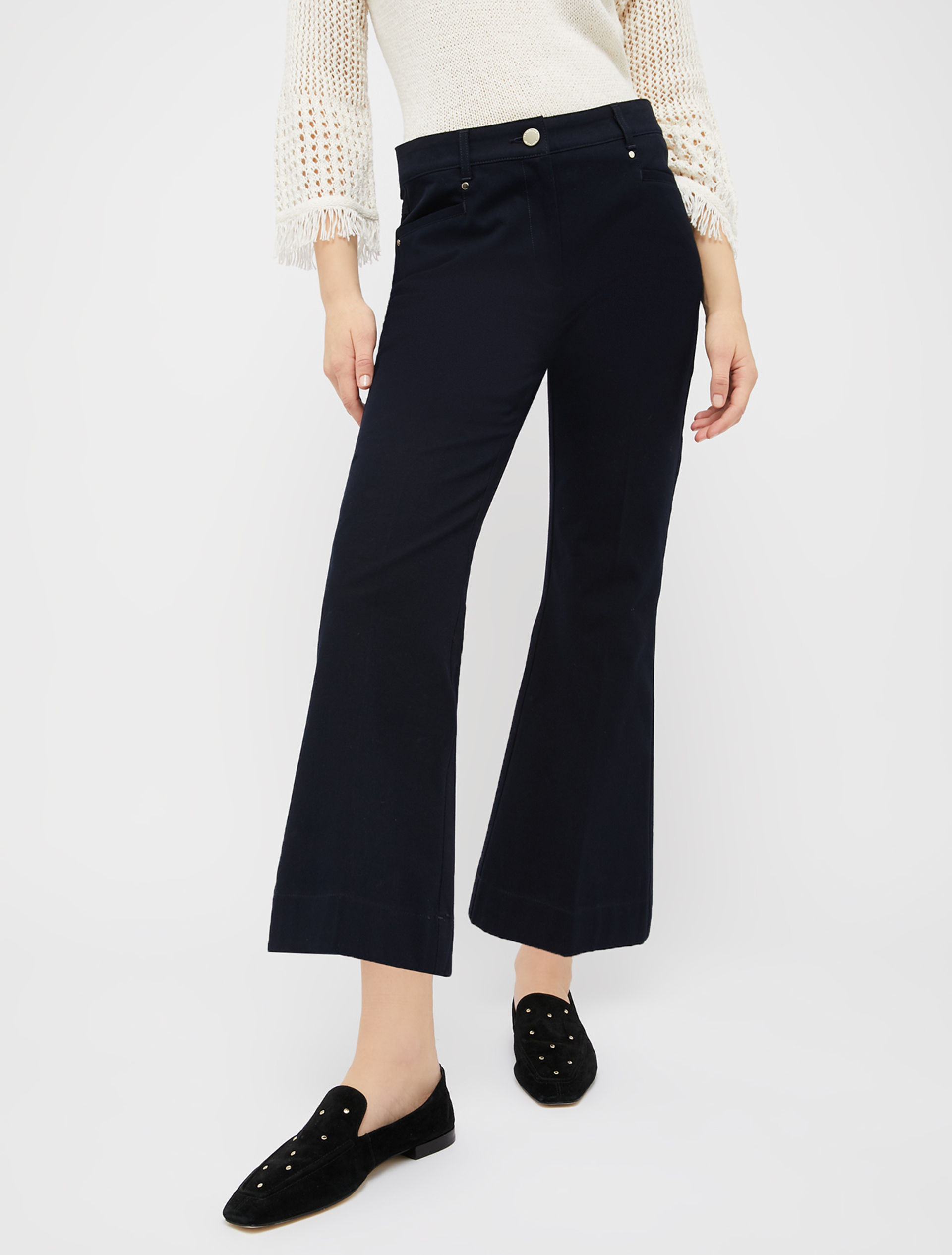 Cotton kick-flare trousers, midnight blue - Pennyblack Cotton kick-flare trousers - midnight blue - pennyblack