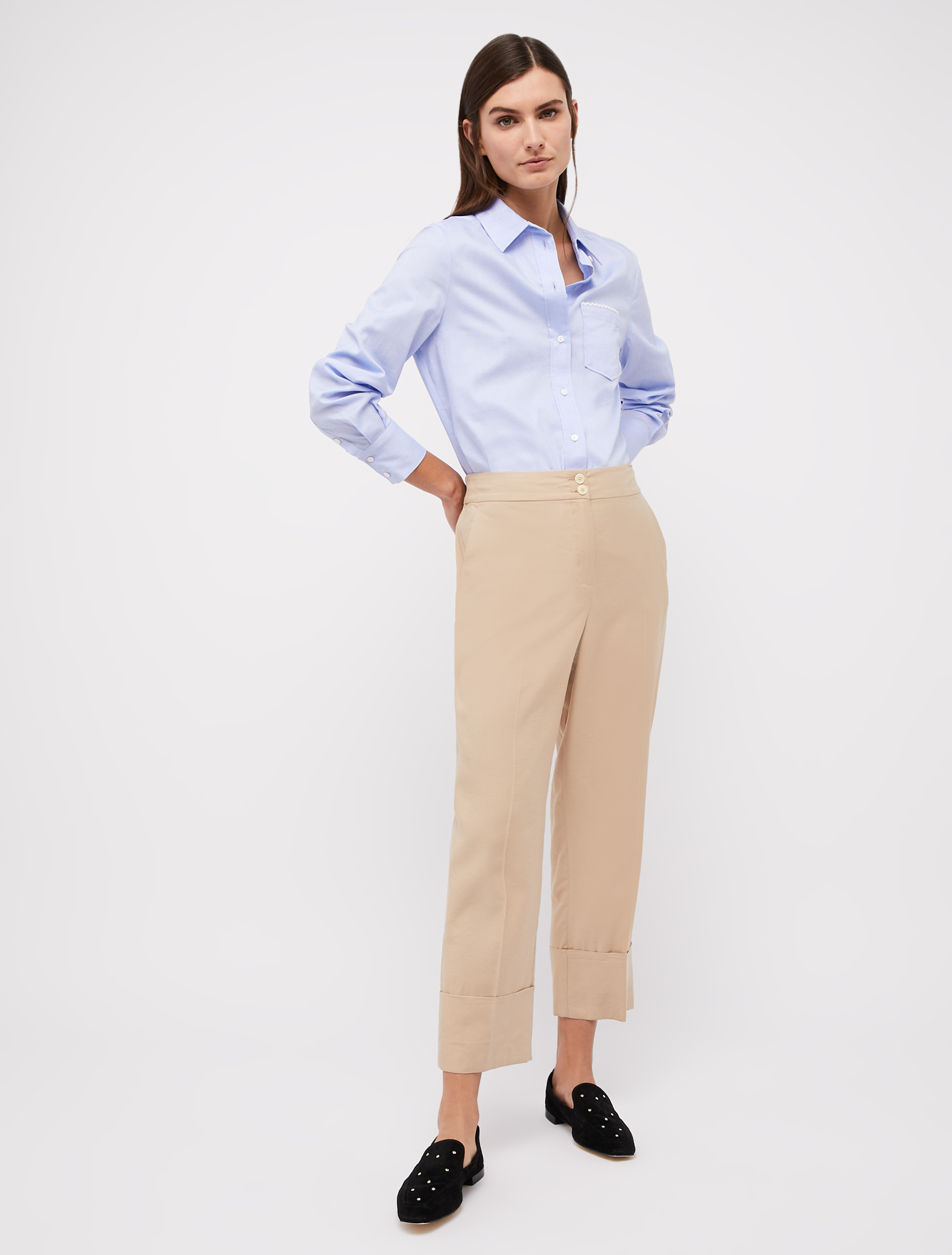 Relaxed-fit twill trousers, beige - Pennyblack Relaxed-fit twill trousers - beige - pennyblack