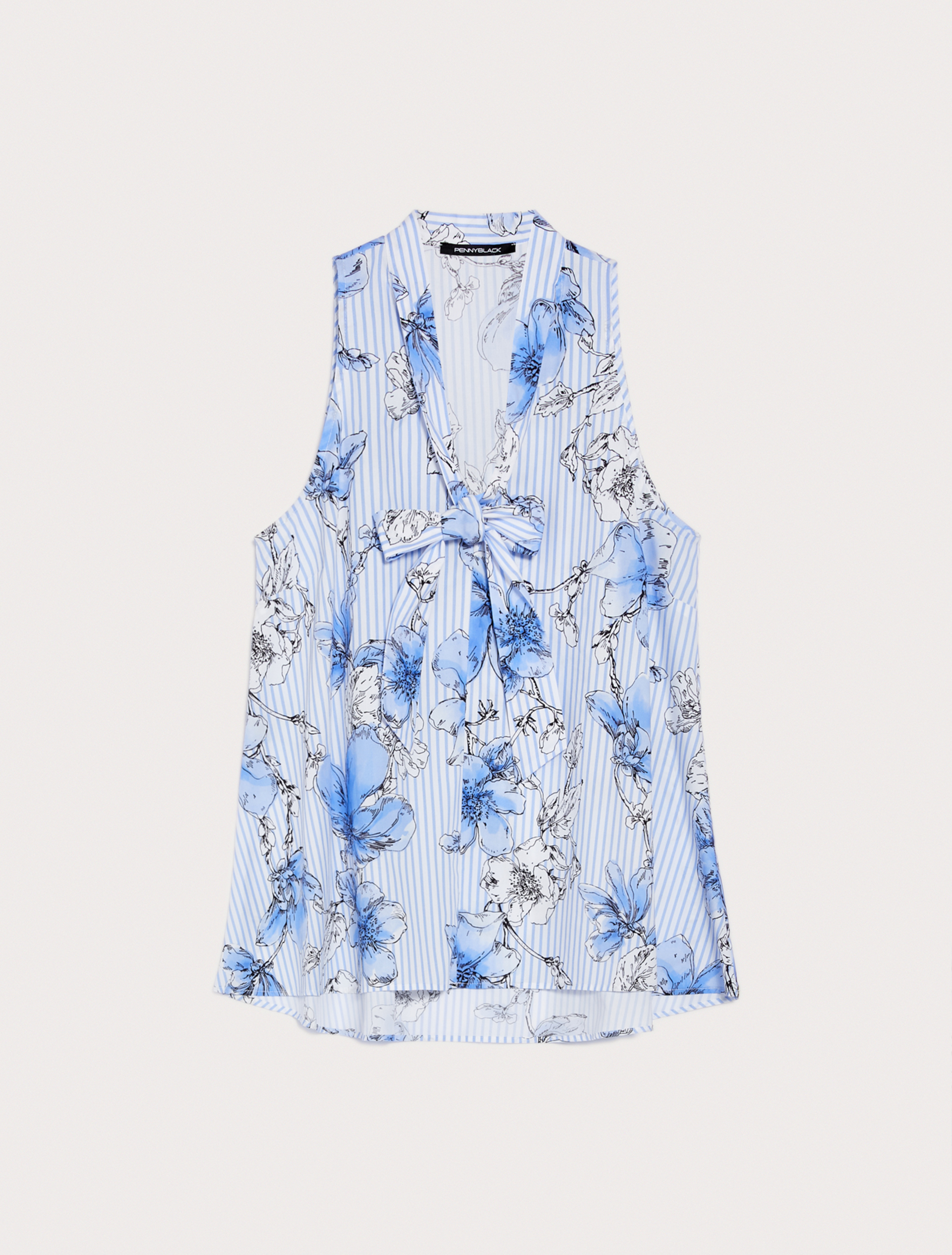 Patterned poplin top, light blue pattern - Pennyblack Patterned poplin top - light blue pattern - pennyblack