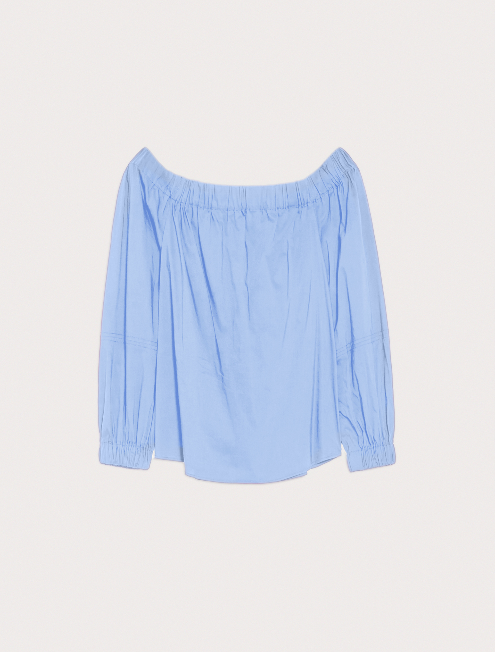 Off-the-shoulder poplin blouse, light blue - Pennyblack Off-the-shoulder poplin blouse - light blue - pennyblack