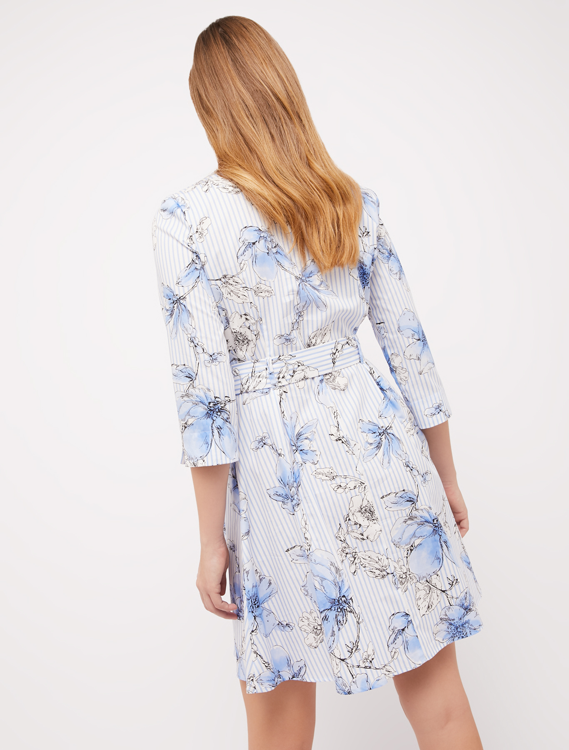 Patterned poplin shirt dress, light blue pattern - Pennyblack Patterned poplin shirt dress - light blue pattern - pennyblack