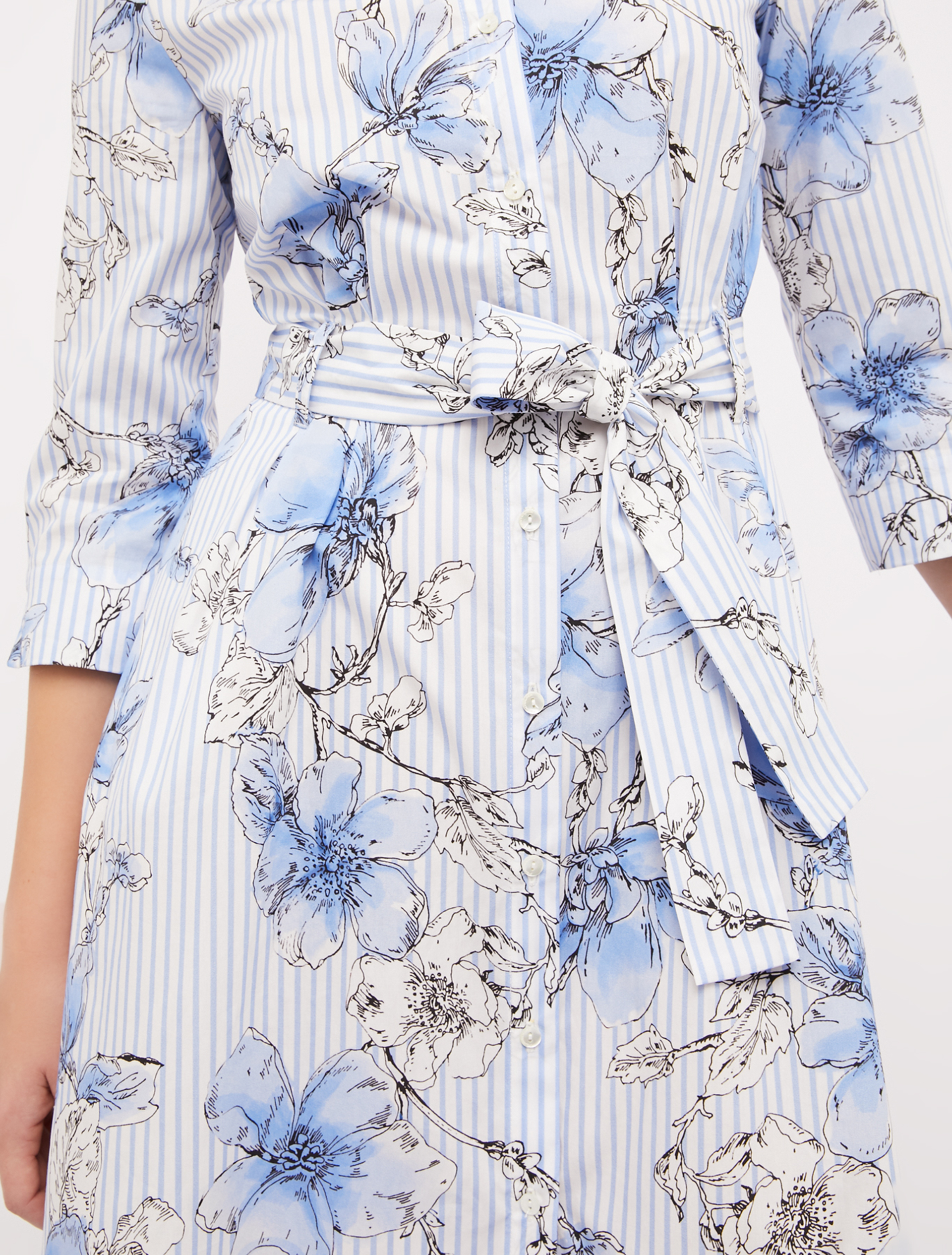 Patterned poplin shirt dress, light blue pattern - Pennyblack Patterned poplin shirt dress - light blue pattern - pennyblack