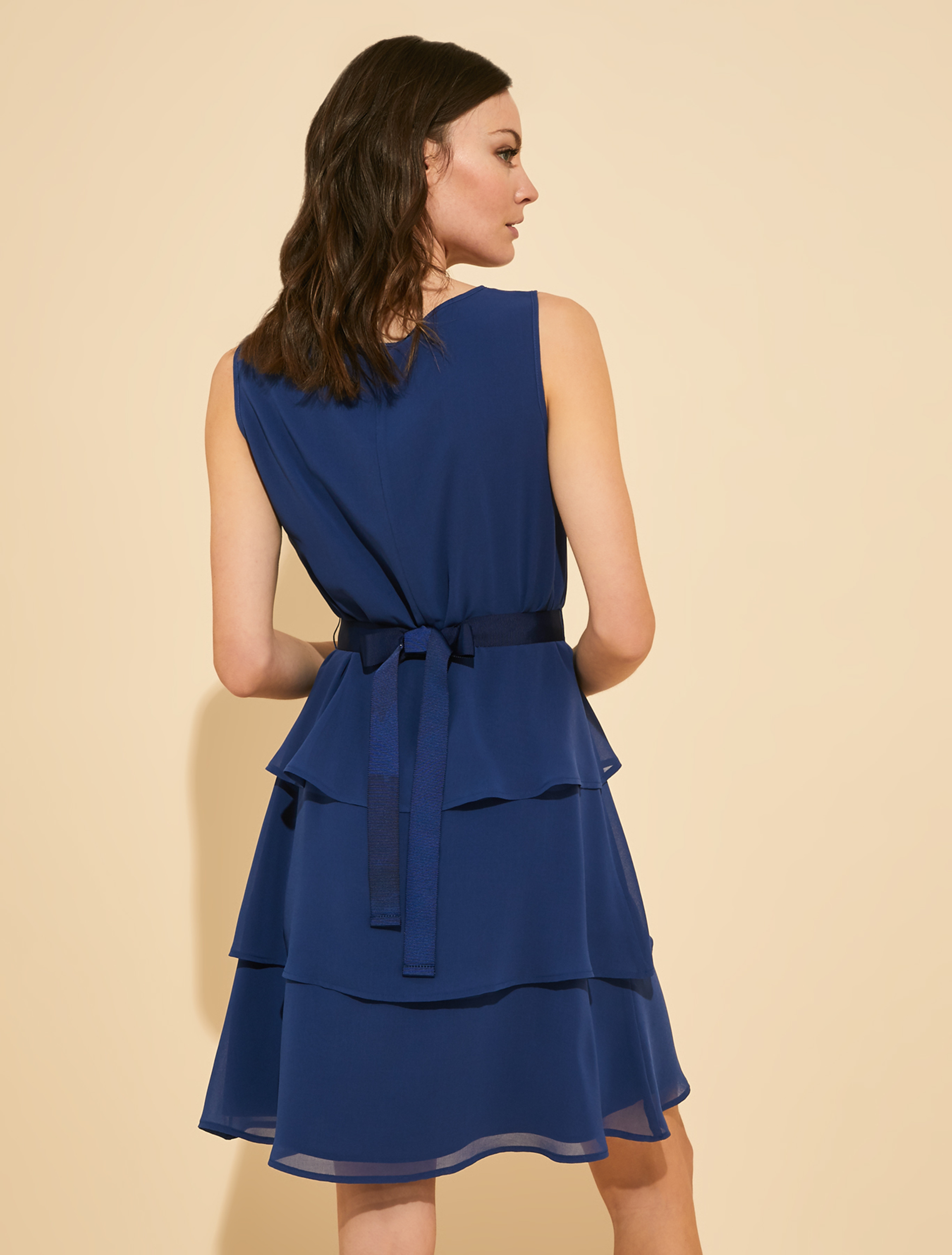 Flounced georgette dress, navy blue - Pennyblack Flounced georgette dress - navy blue - pennyblack