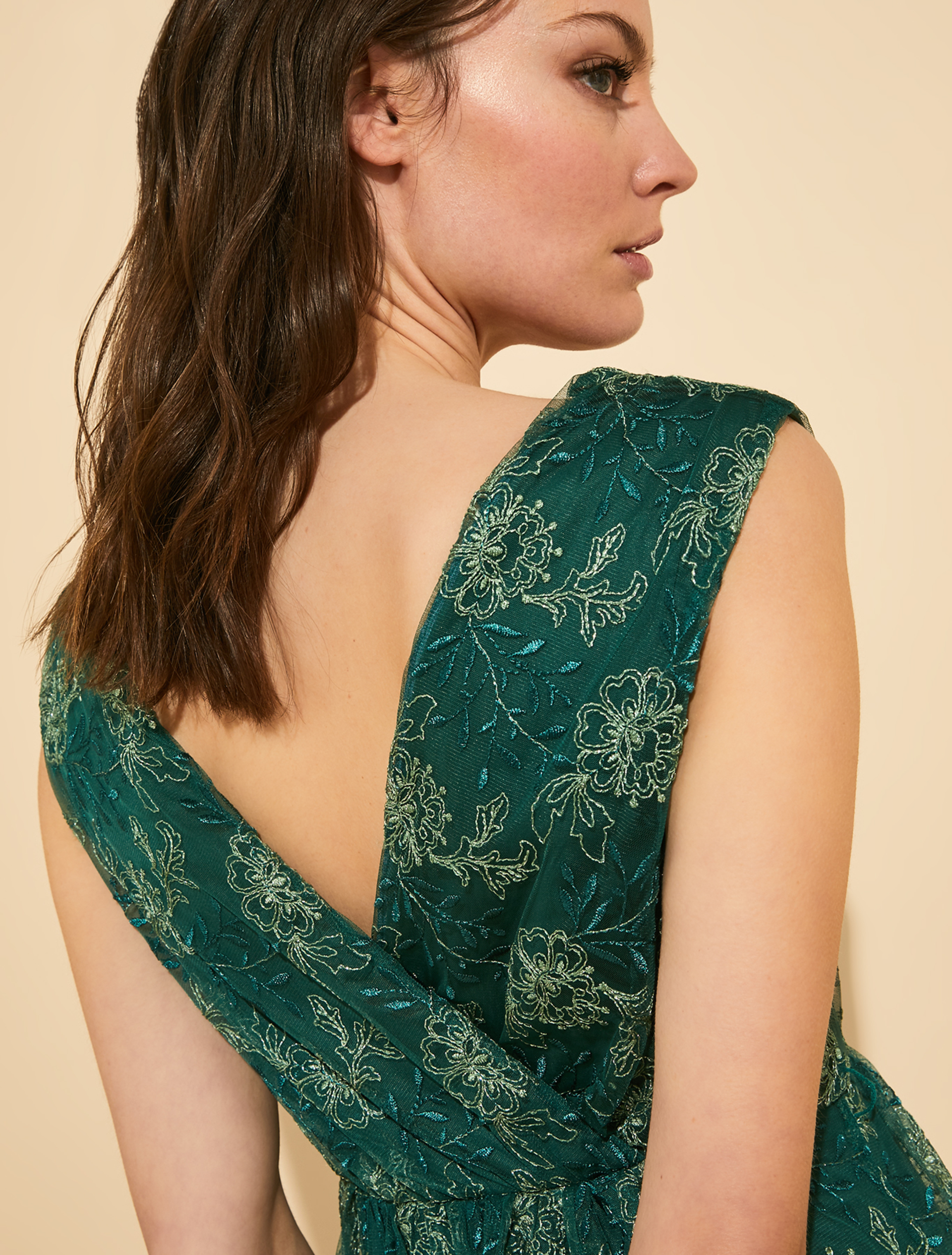 Embroidered tulle dress, emerald green - Pennyblack Embroidered tulle dress - emerald green - pennyblack