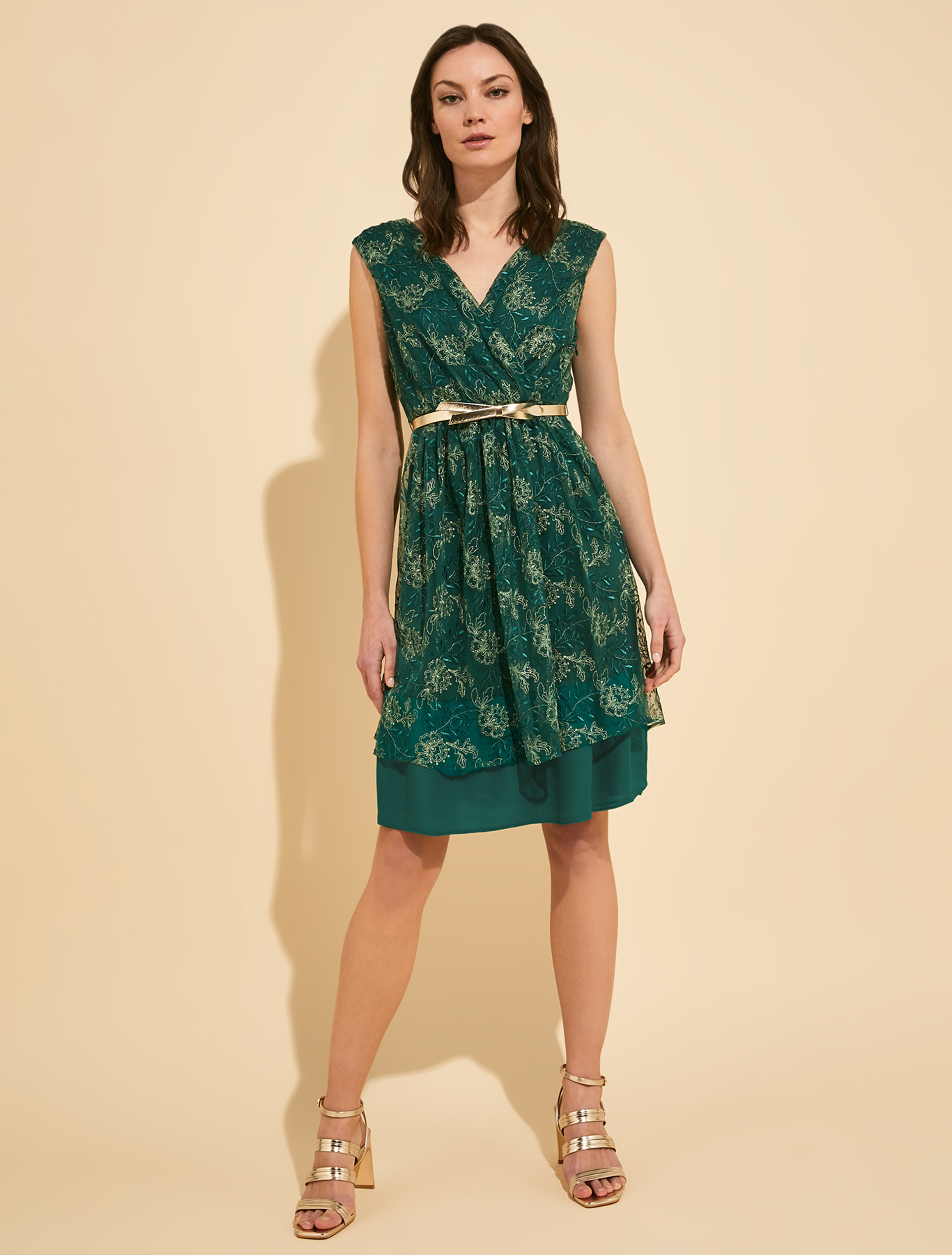 Embroidered tulle dress, emerald green - Pennyblack Embroidered tulle dress - emerald green - pennyblack