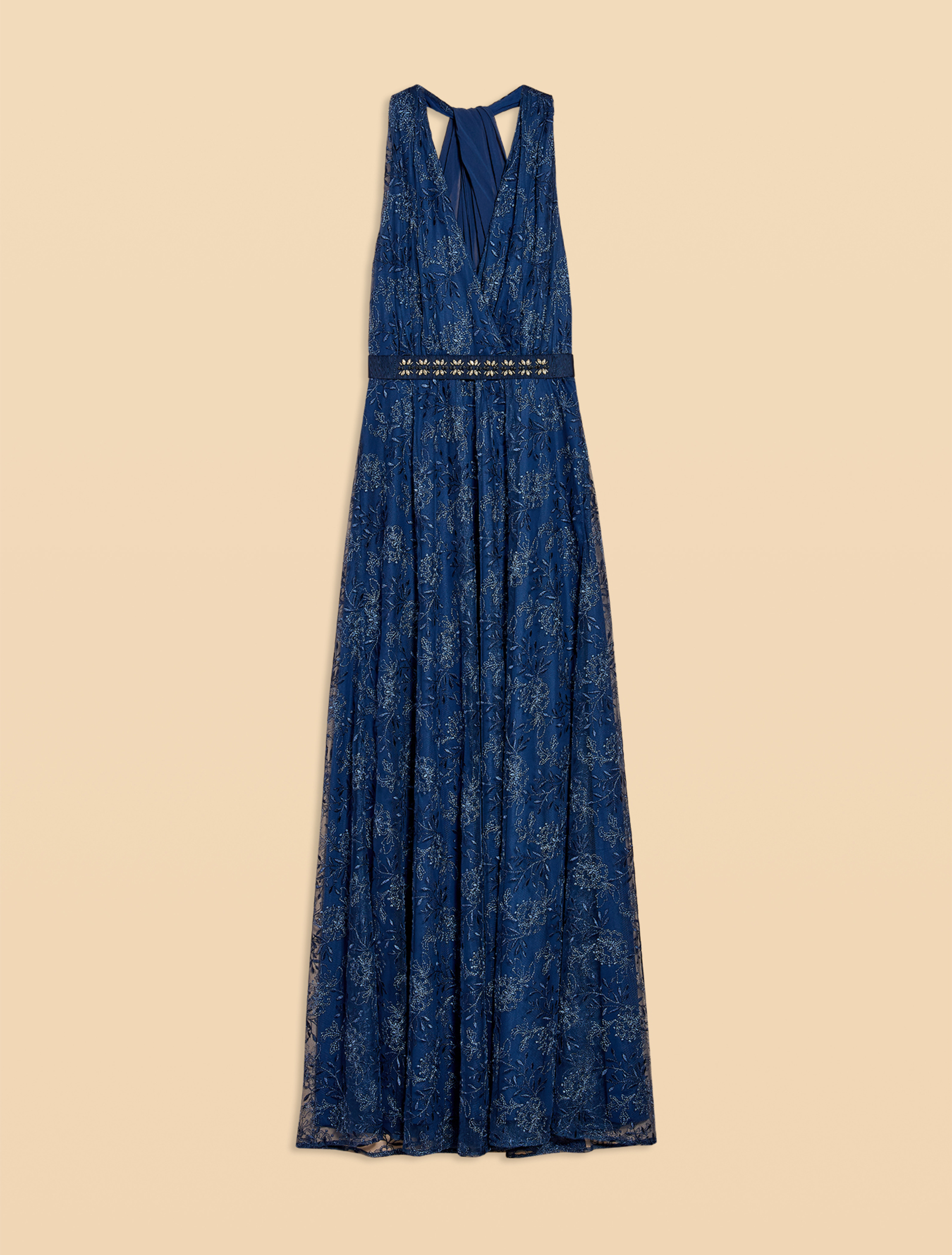 Embroidered tulle maxi dress, navy blue - Pennyblack Embroidered tulle maxi dress - navy blue - pennyblack