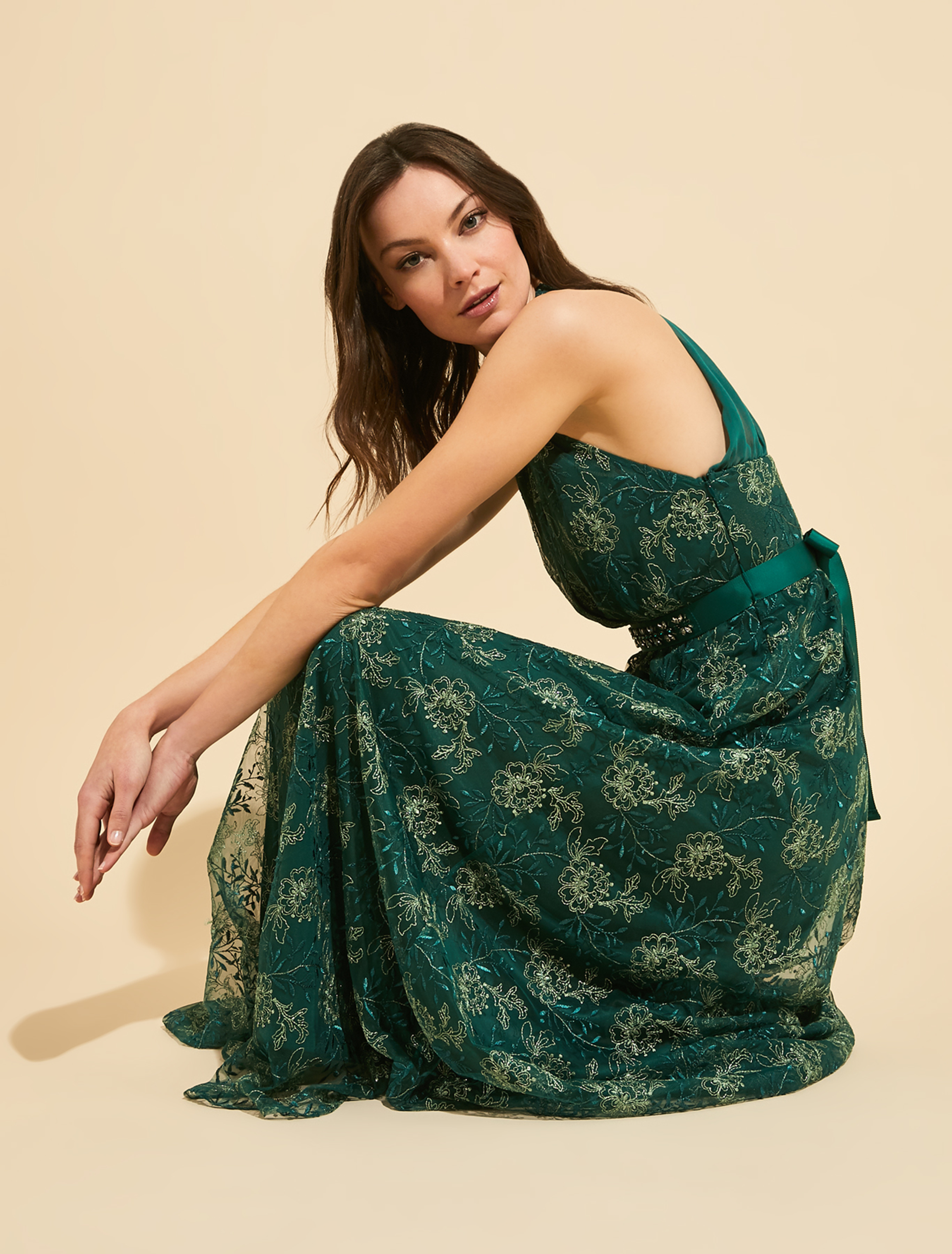 Embroidered tulle maxi dress, emerald green - Pennyblack Embroidered tulle maxi dress - emerald green - pennyblack