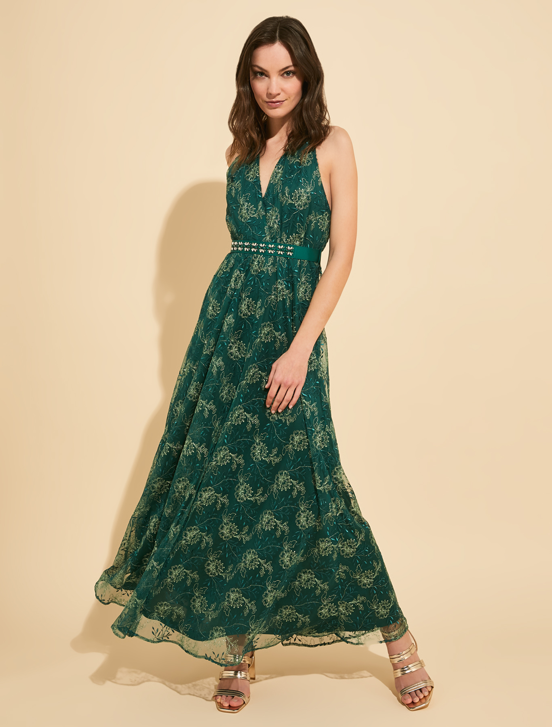 Embroidered tulle maxi dress, emerald green - Pennyblack Embroidered tulle maxi dress - emerald green - pennyblack