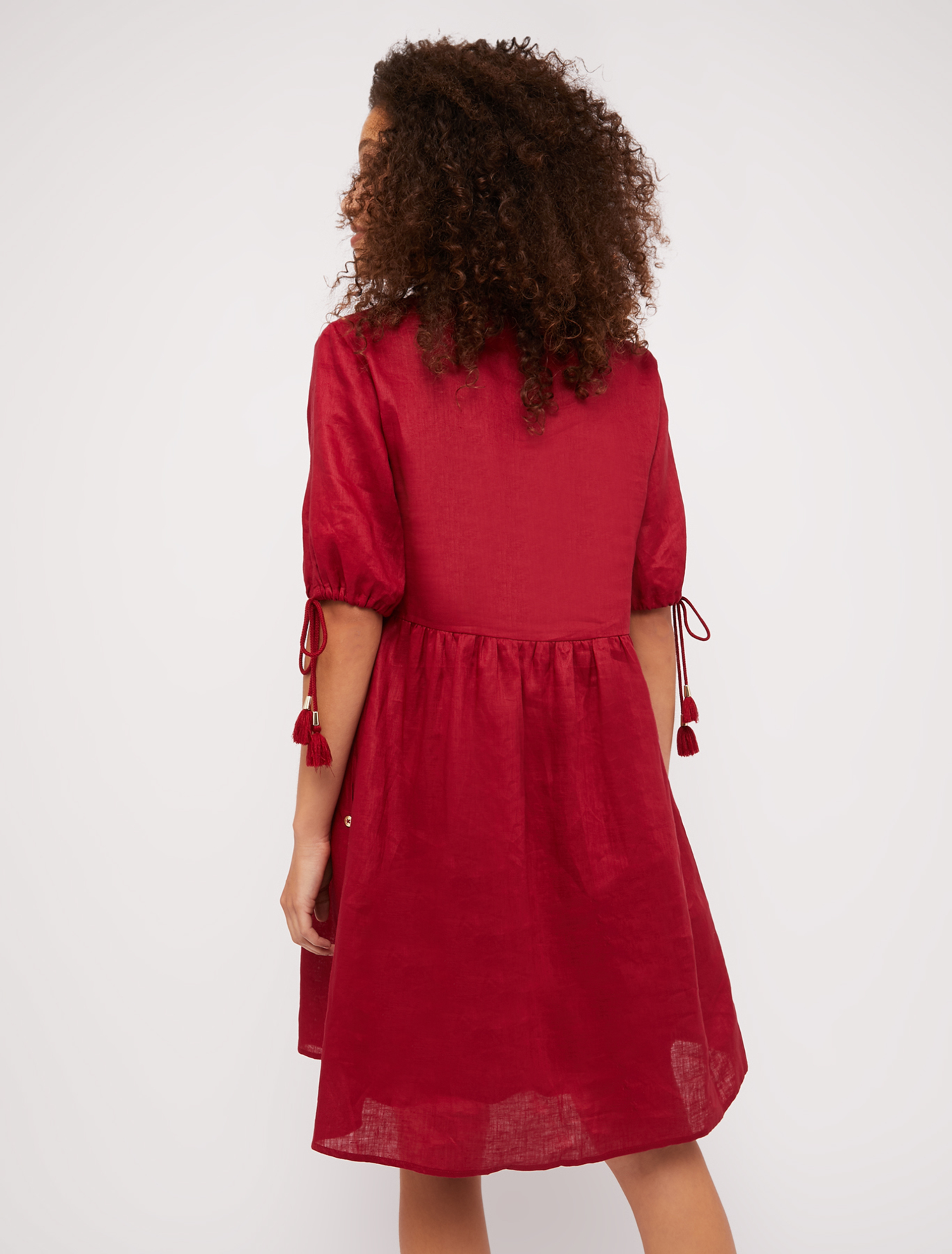 Pure linen dress, burgundy - Pennyblack Pure linen dress - burgundy - pennyblack