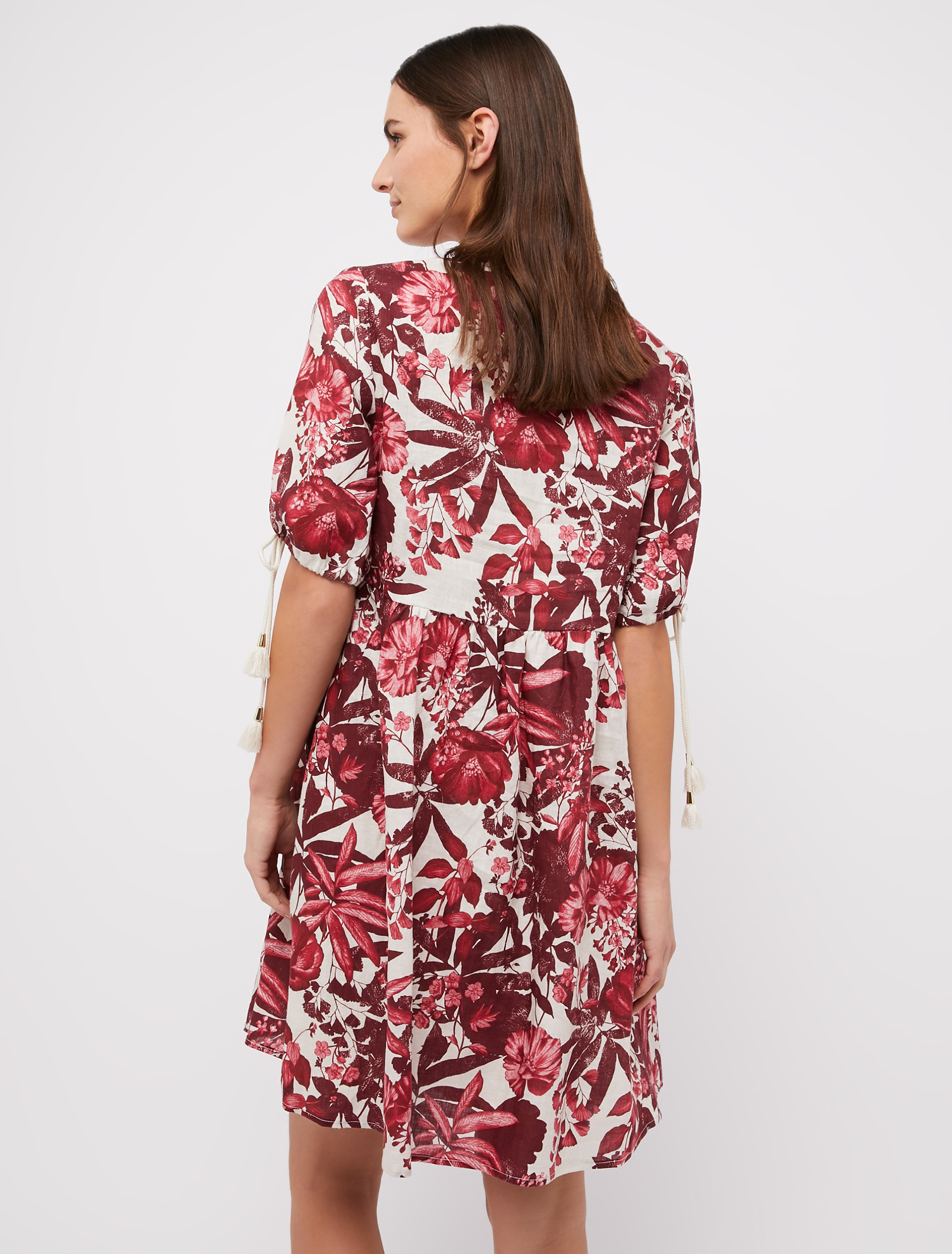 Pure linen dress, burgundy pattern - Pennyblack Pure linen dress - burgundy pattern - pennyblack