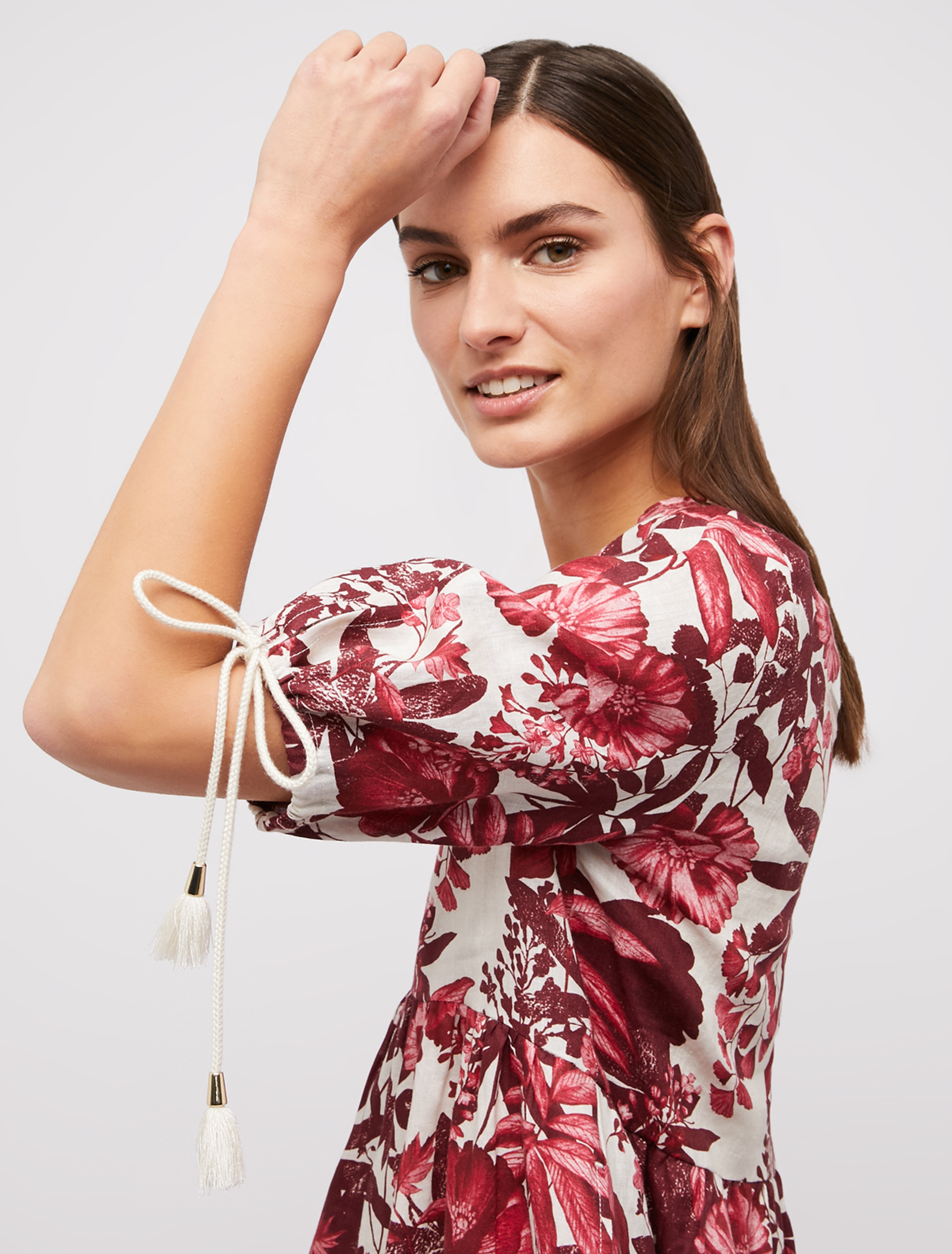Pure linen dress, burgundy pattern - Pennyblack Pure linen dress - burgundy pattern - pennyblack