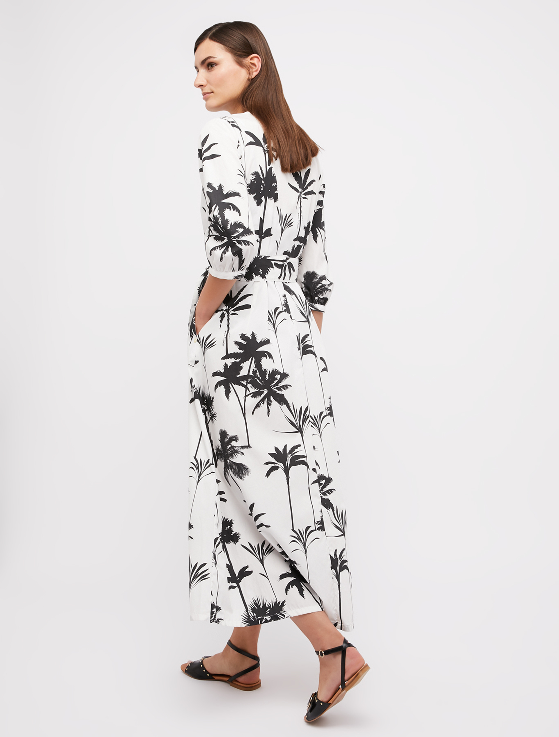 Cotton-poplin shirt dress, black pattern - Pennyblack Cotton-poplin shirt dress - black pattern - pennyblack