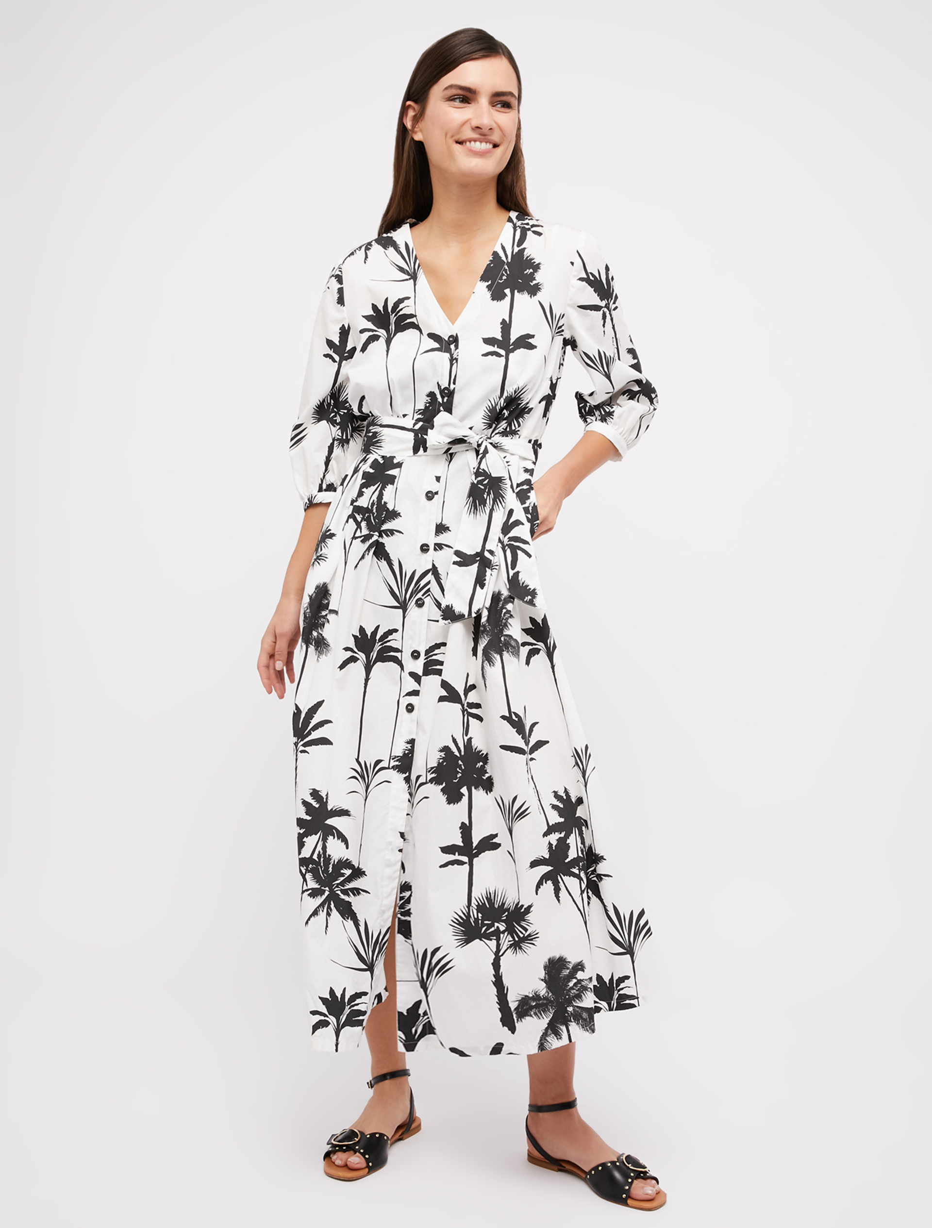Cotton-poplin shirt dress, black pattern - Pennyblack Cotton-poplin shirt dress - black pattern - pennyblack