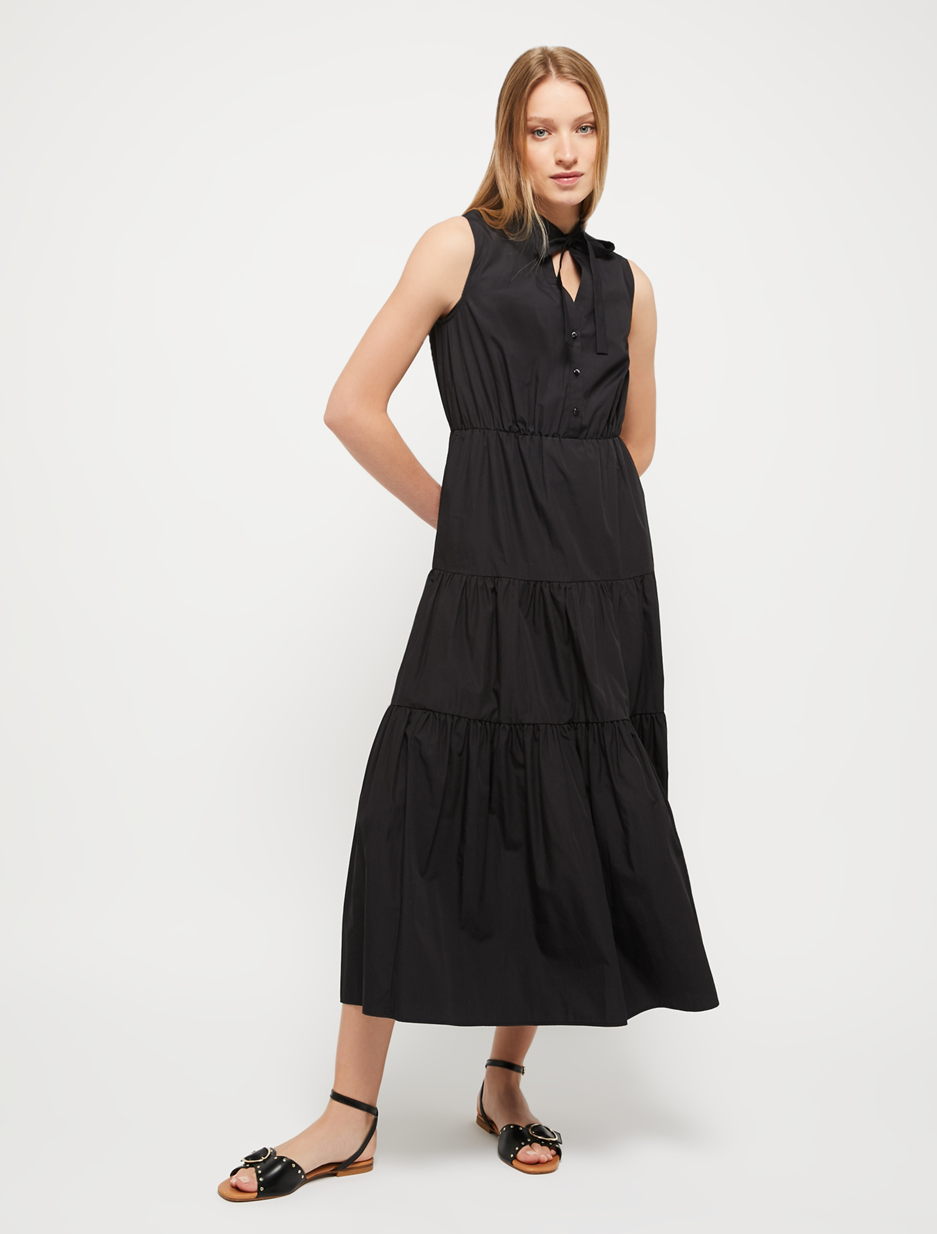 Cotton poplin long dress, black - Pennyblack Cotton poplin long dress - black - pennyblack