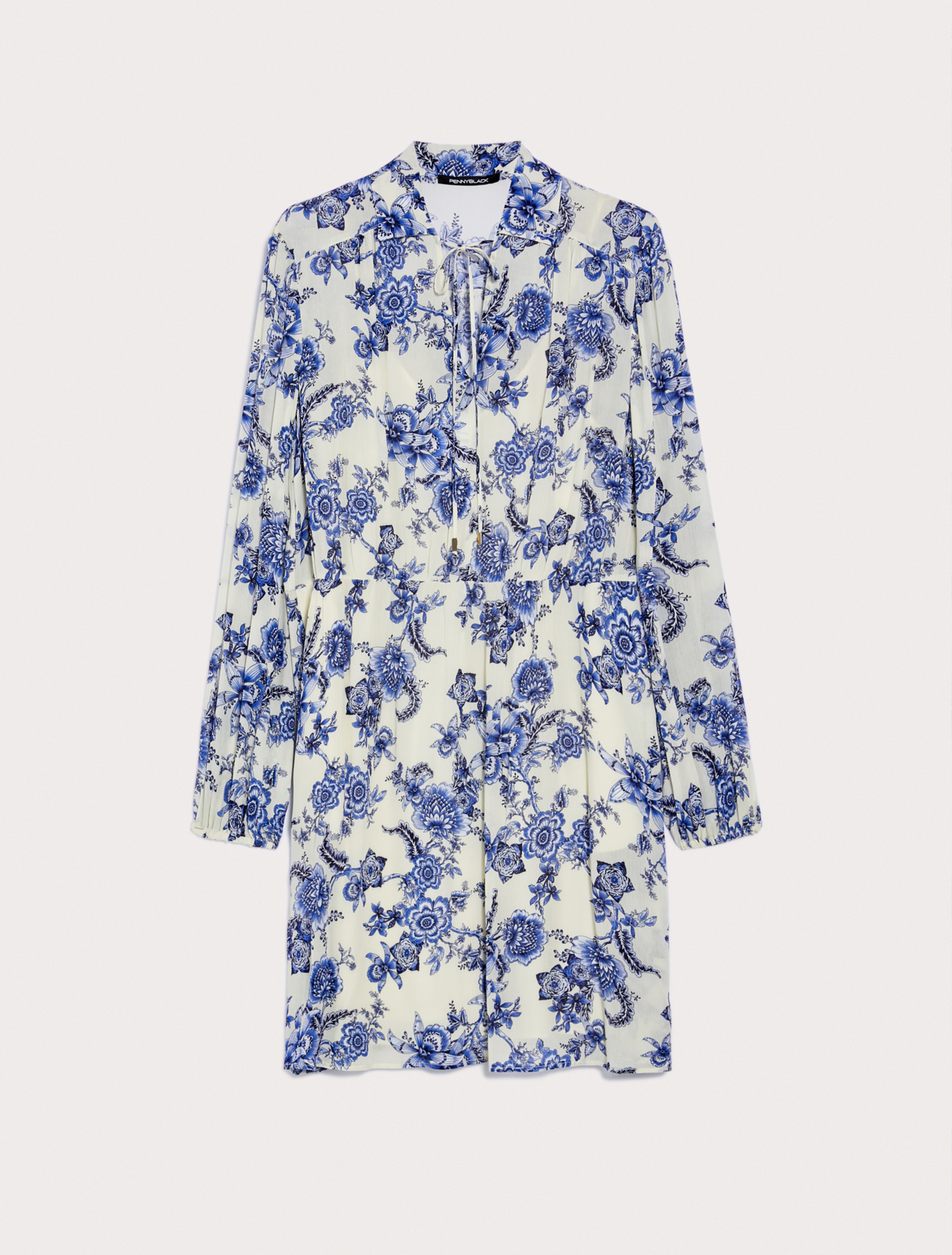 Floral crepon dress, navy blue pattern - Pennyblack Floral crepon dress - navy blue pattern - pennyblack