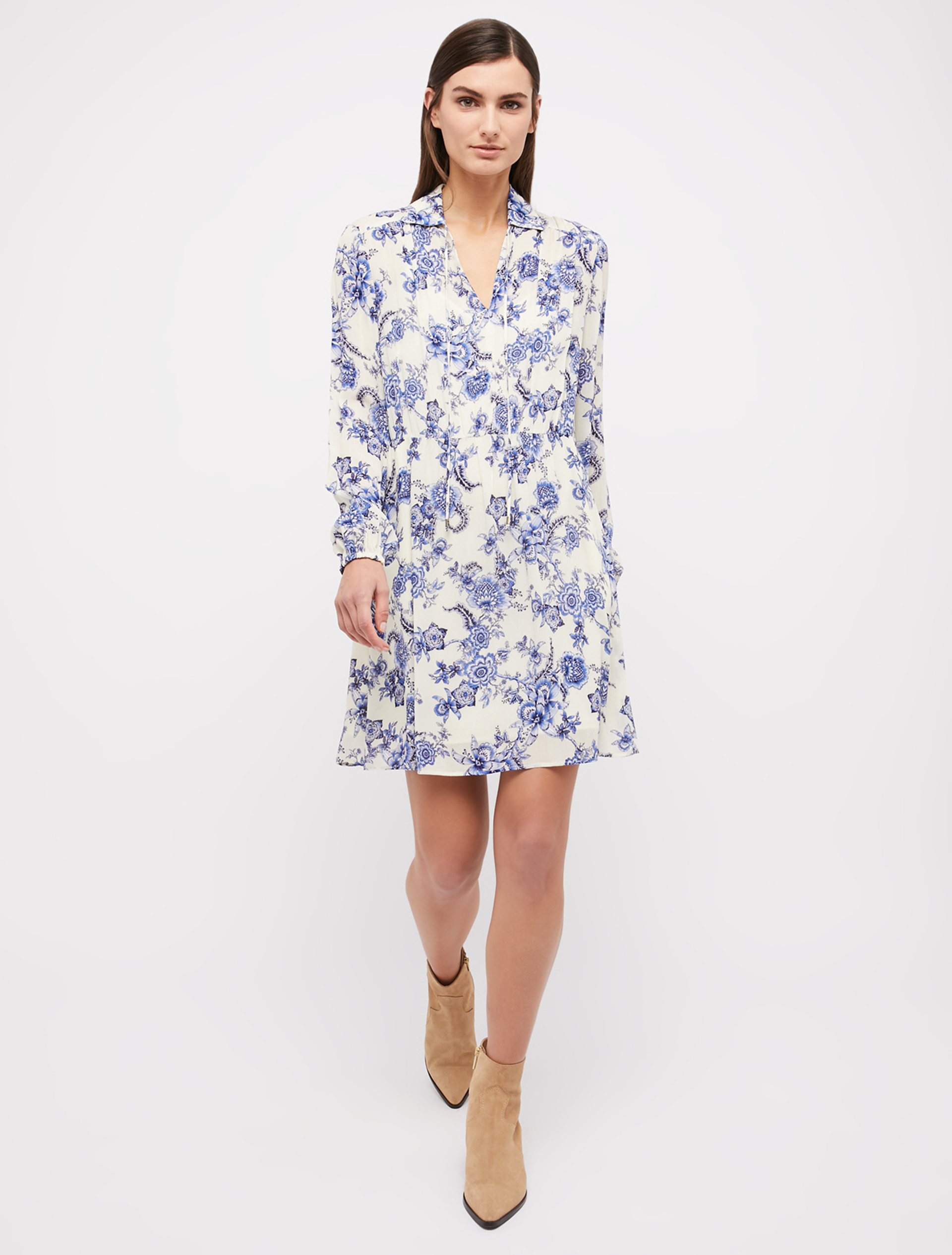 Floral crepon dress, navy blue pattern - Pennyblack Floral crepon dress - navy blue pattern - pennyblack