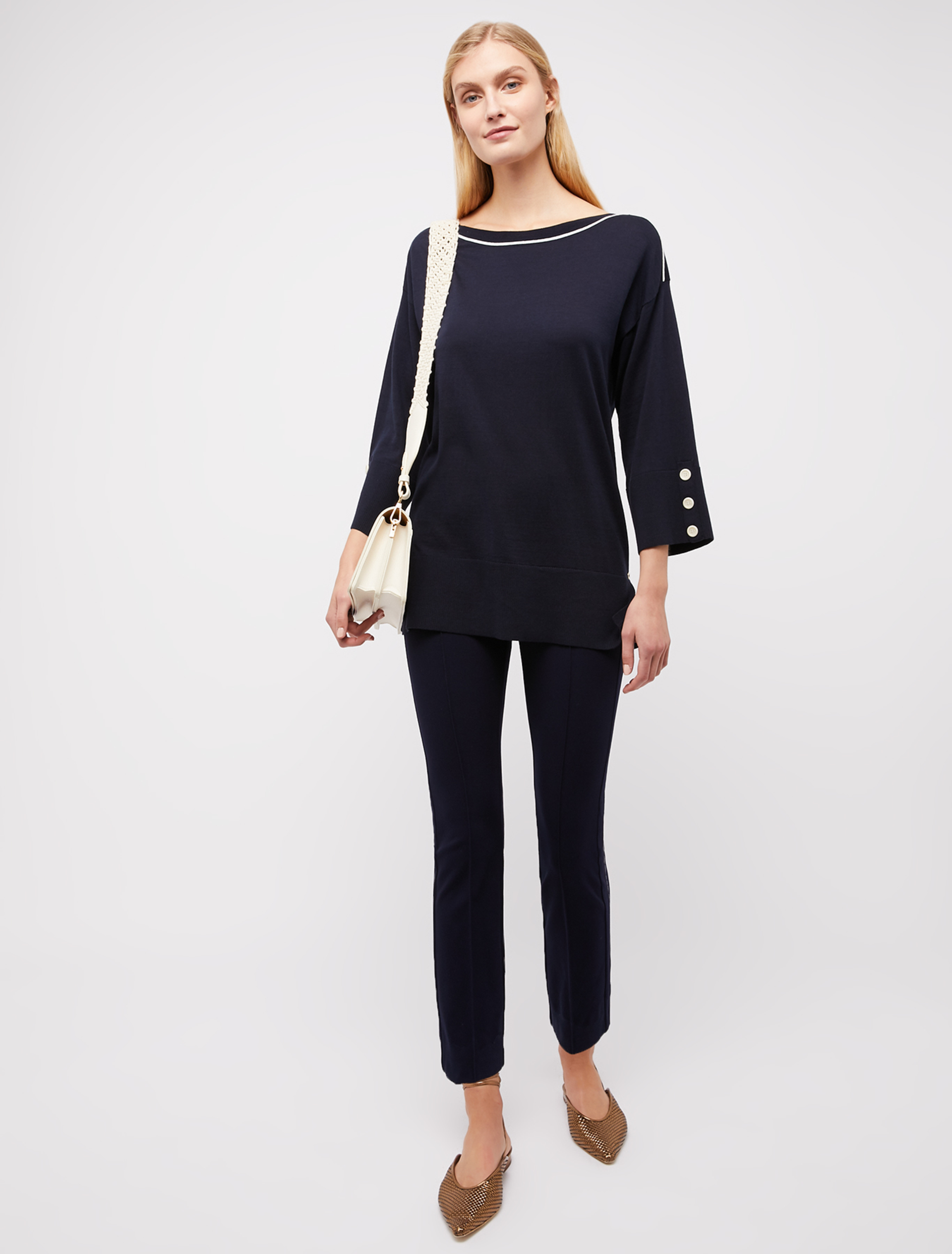 Marinière in cotton and silk, navy blue - Pennyblack Marinière in cotton and silk - navy blue - pennyblack