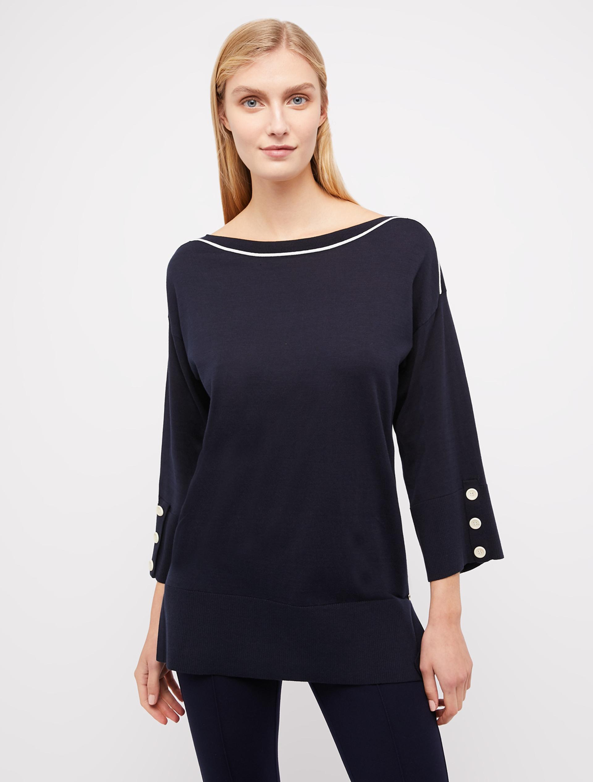 Marinière in cotton and silk, navy blue - Pennyblack Marinière in cotton and silk - navy blue - pennyblack