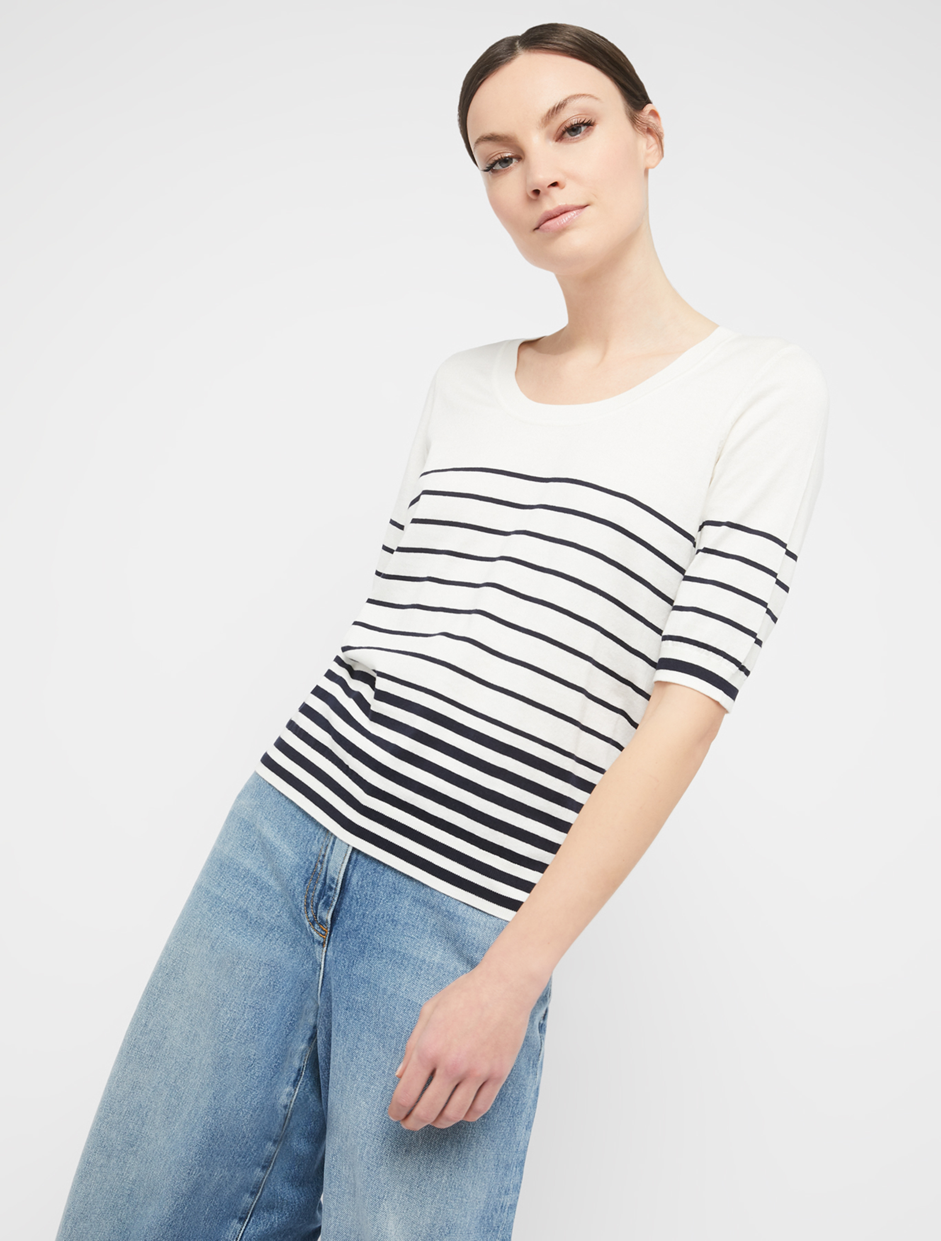 Cotton and silk jumper, navy blue pattern - Pennyblack Cotton and silk jumper - navy blue pattern - pennyblack