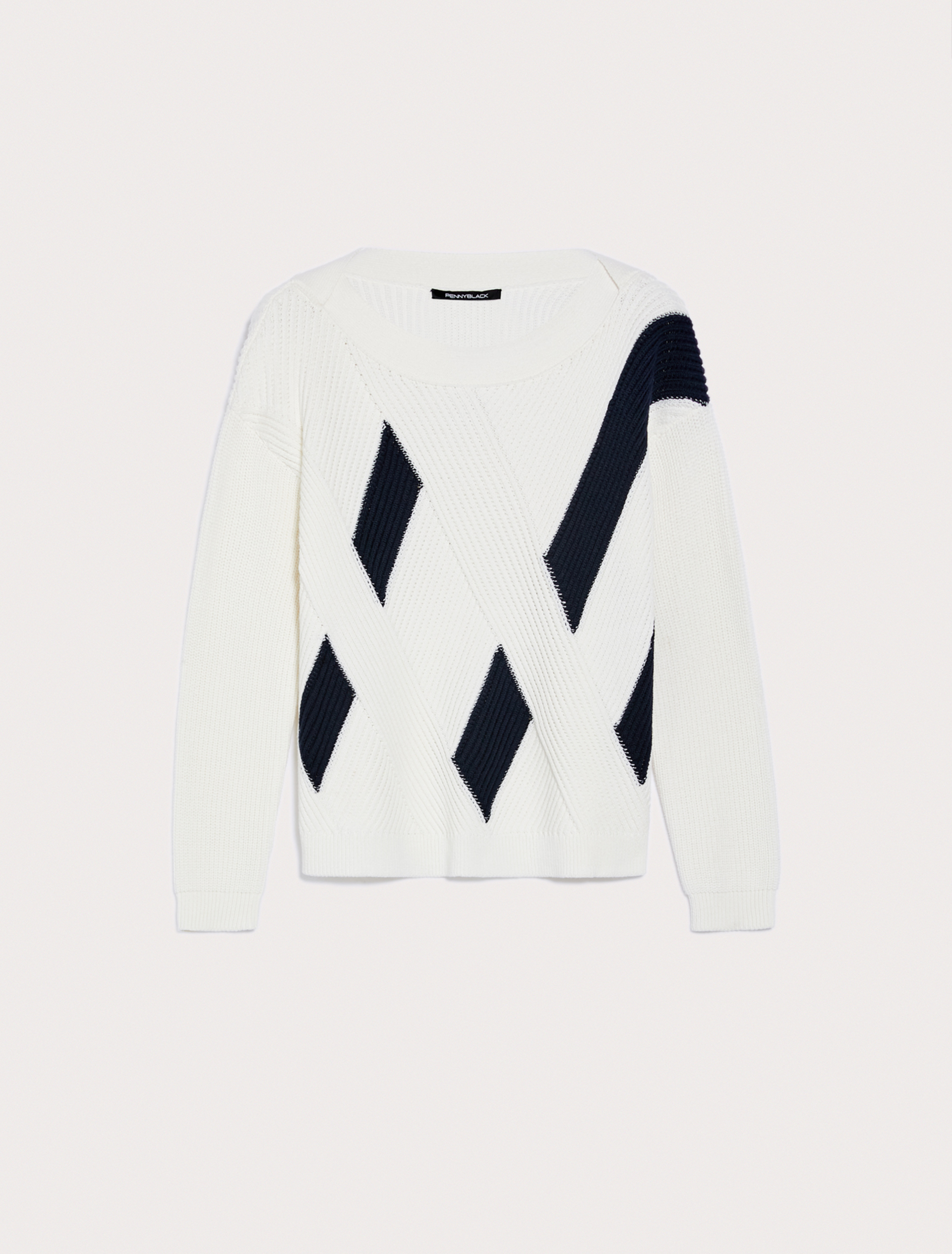 Inlay cotton jumper, white pattern - Pennyblack Inlay cotton jumper - white pattern - pennyblack