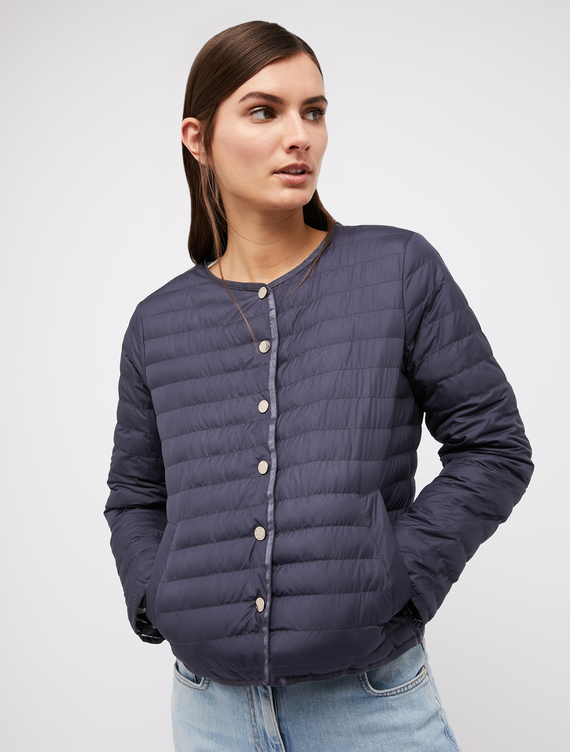Reversible padded jacket, navy blue pattern - Pennyblack Reversible padded jacket - navy blue pattern - pennyblack