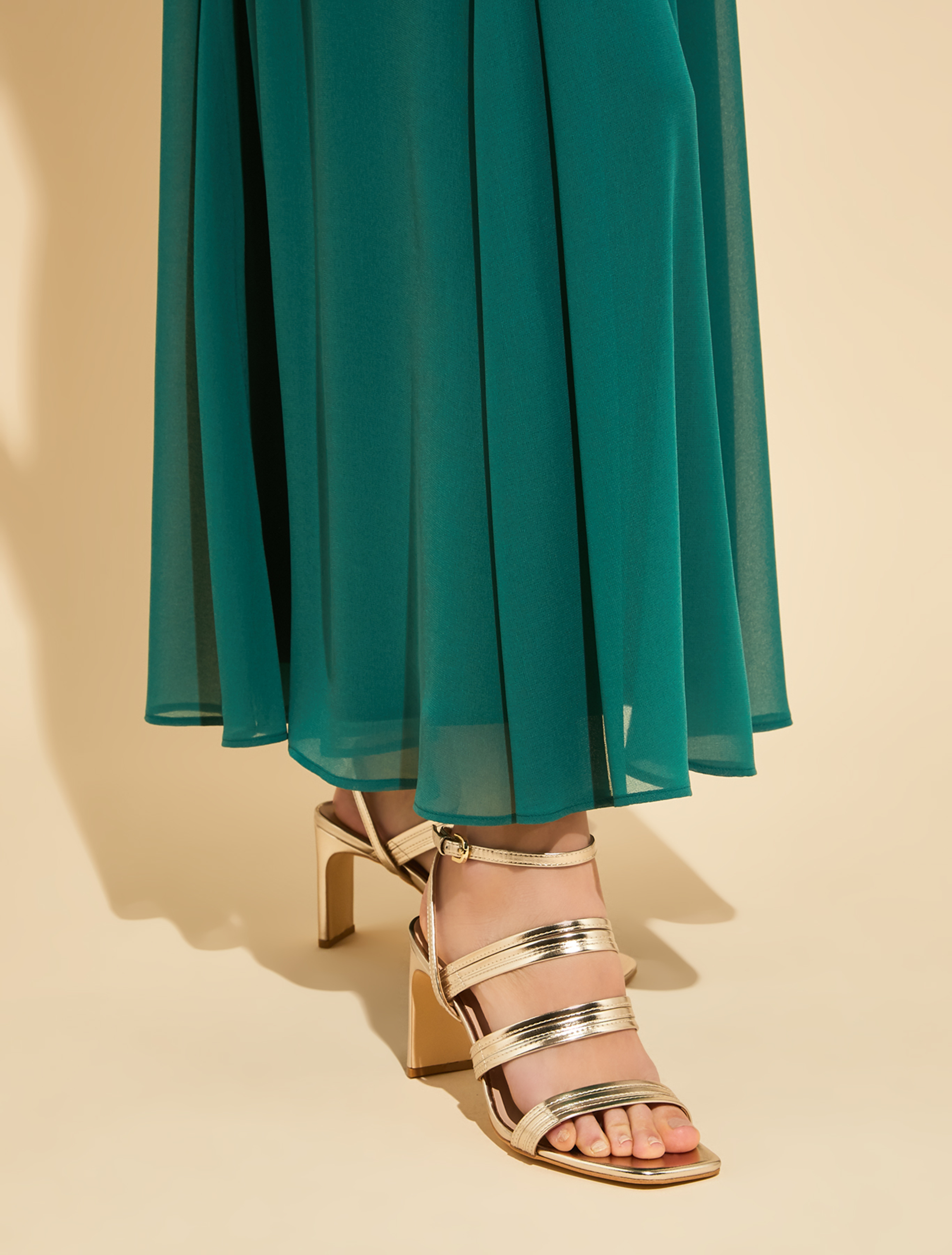 High sandals with thin straps, gold - Pennyblack High sandals with thin straps - gold - pennyblack