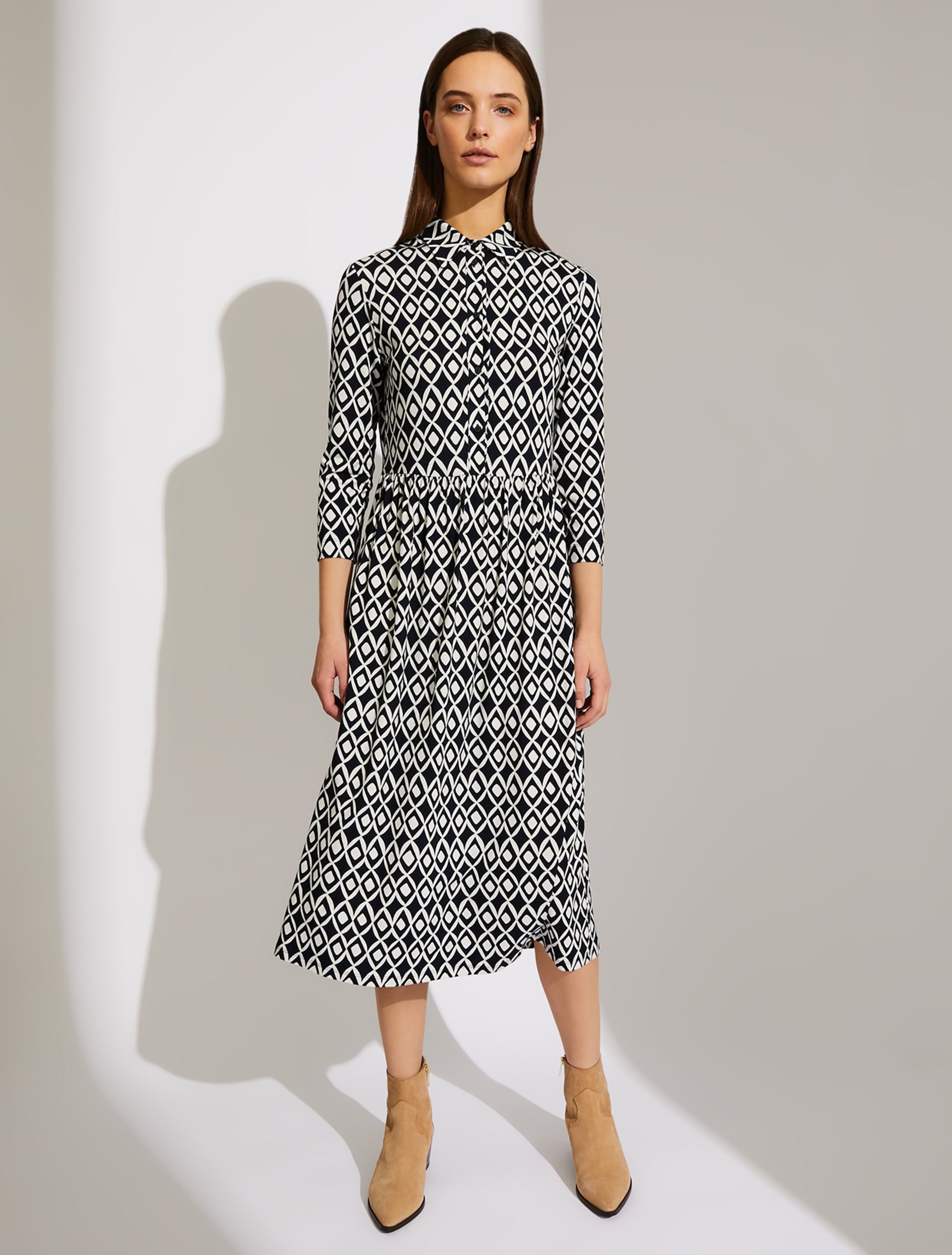 Patterned jersey dress, navy blue pattern - Pennyblack Patterned jersey dress - navy blue pattern - pennyblack