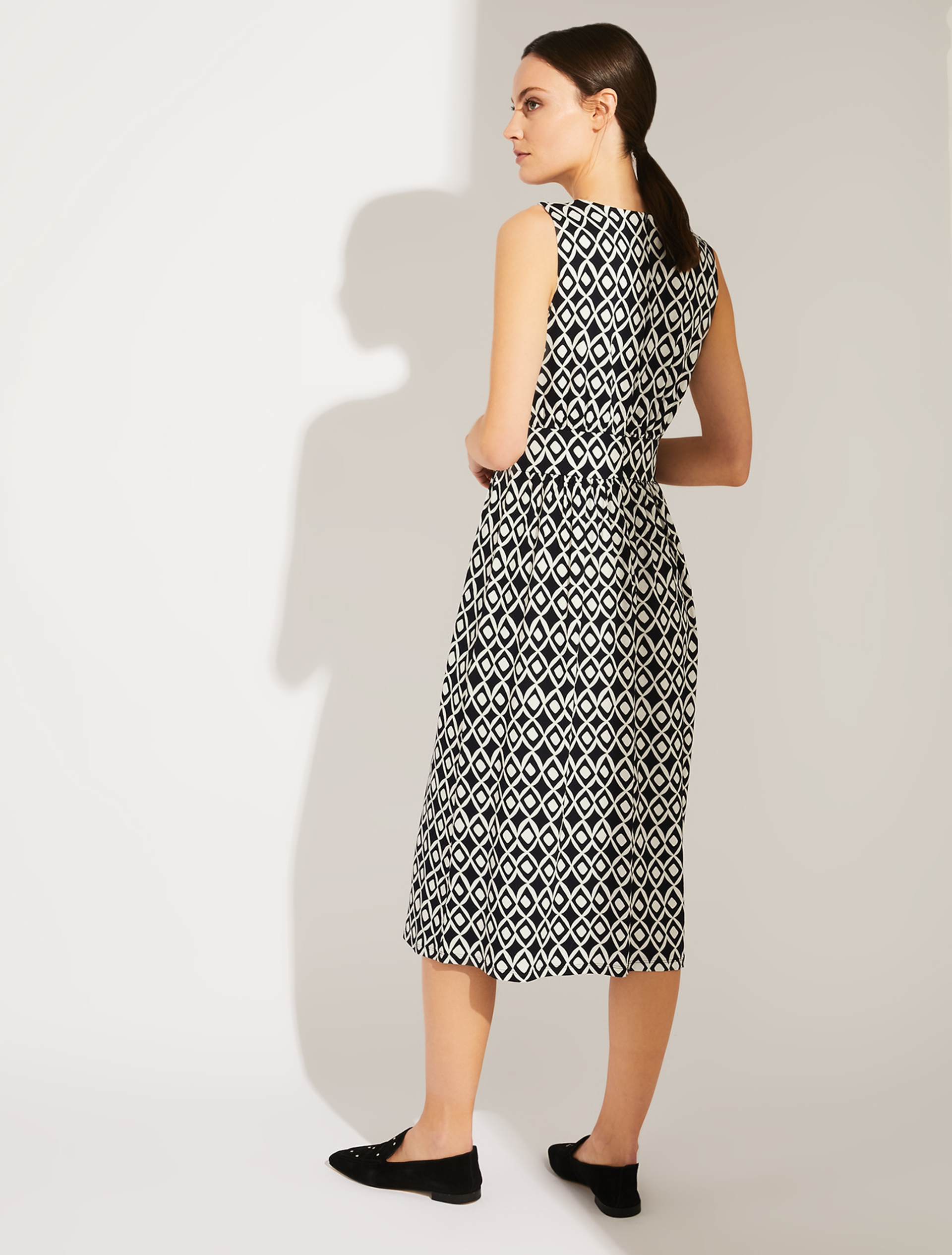 Patterned jersey midi dress, navy blue pattern - Pennyblack Patterned jersey midi dress - navy blue pattern - pennyblack