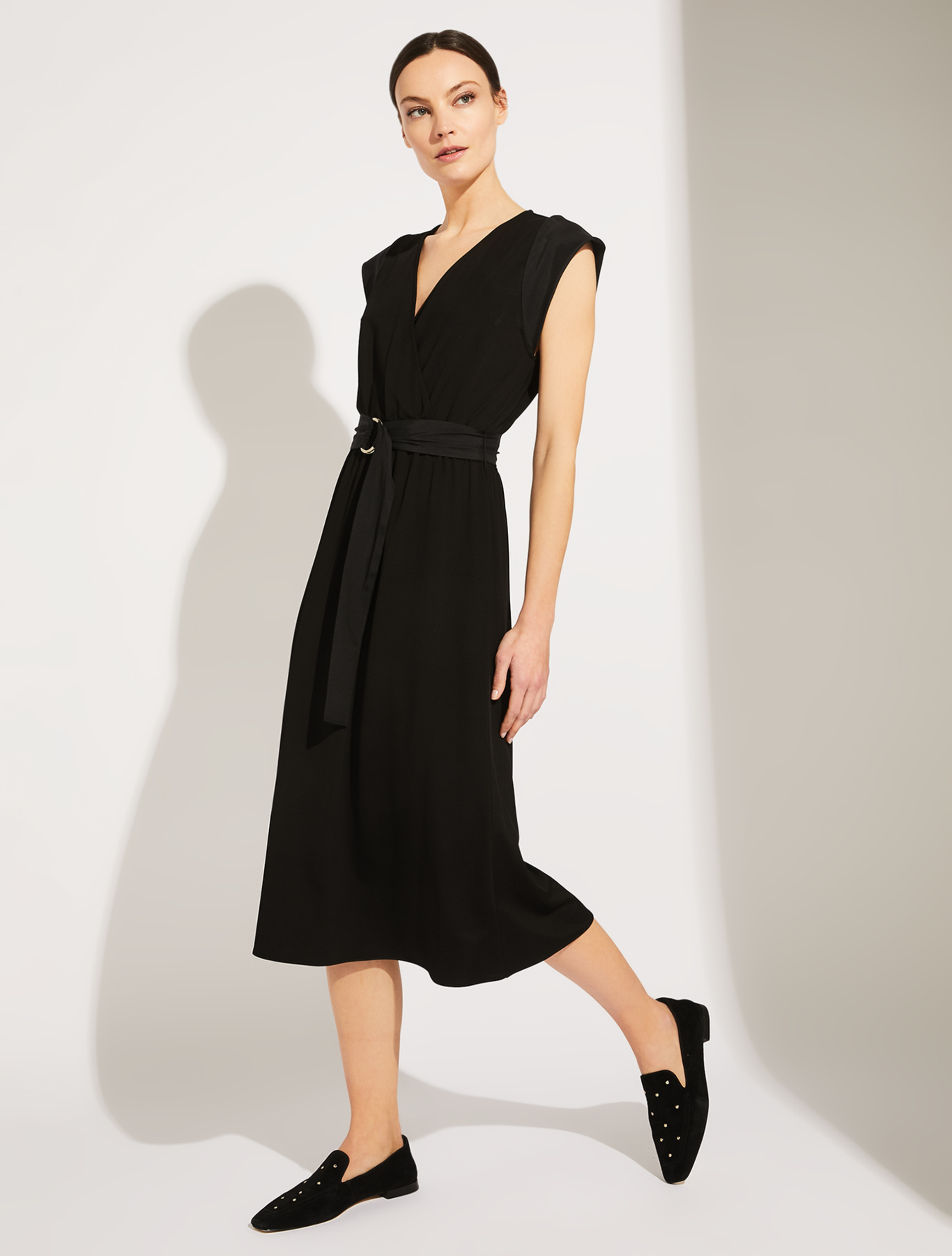 Piqué jersey midi dress, black - Pennyblack Piqué jersey midi dress - black - pennyblack