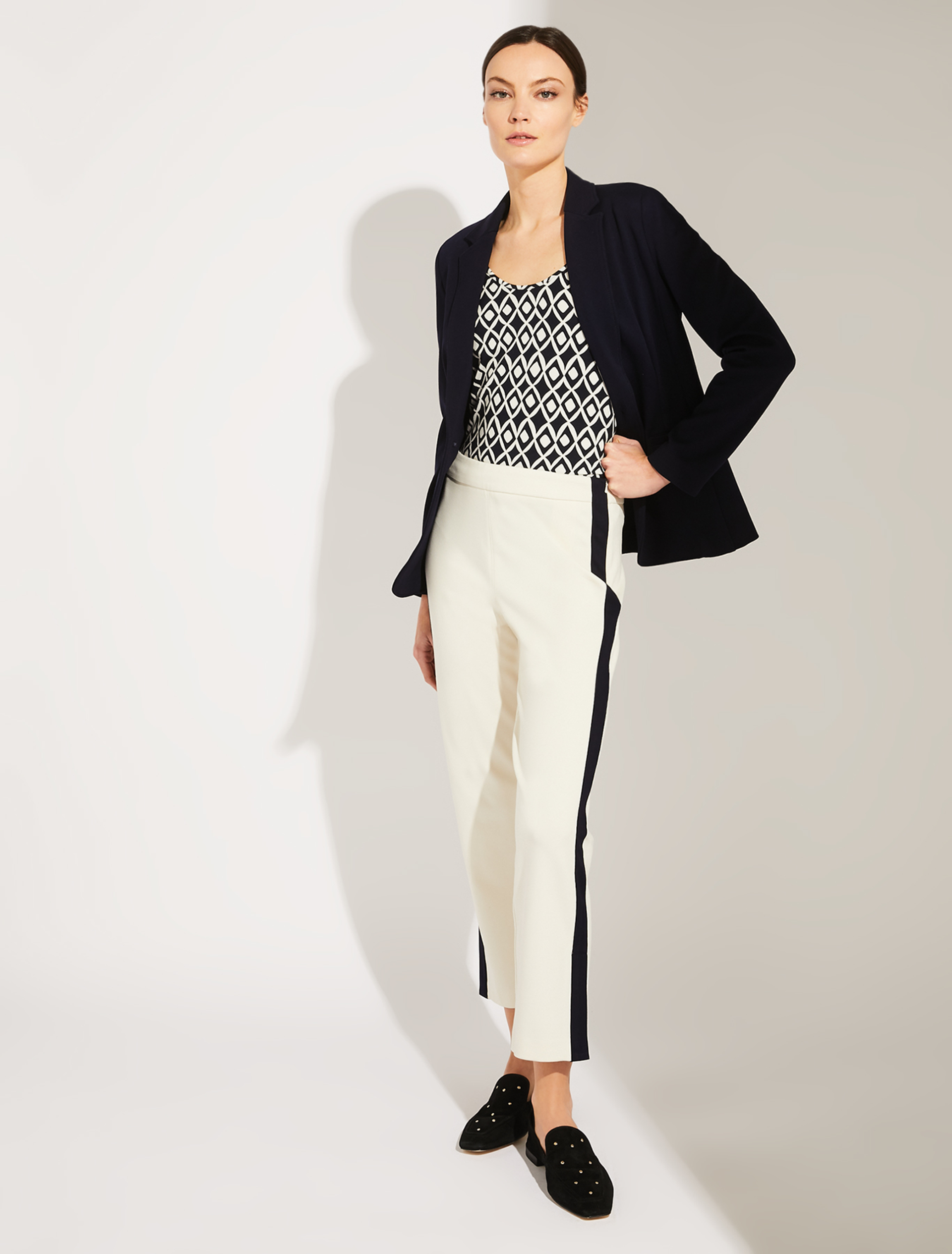 Jersey trousers with bands, ivory - Pennyblack Jersey trousers with bands - ivory - pennyblack