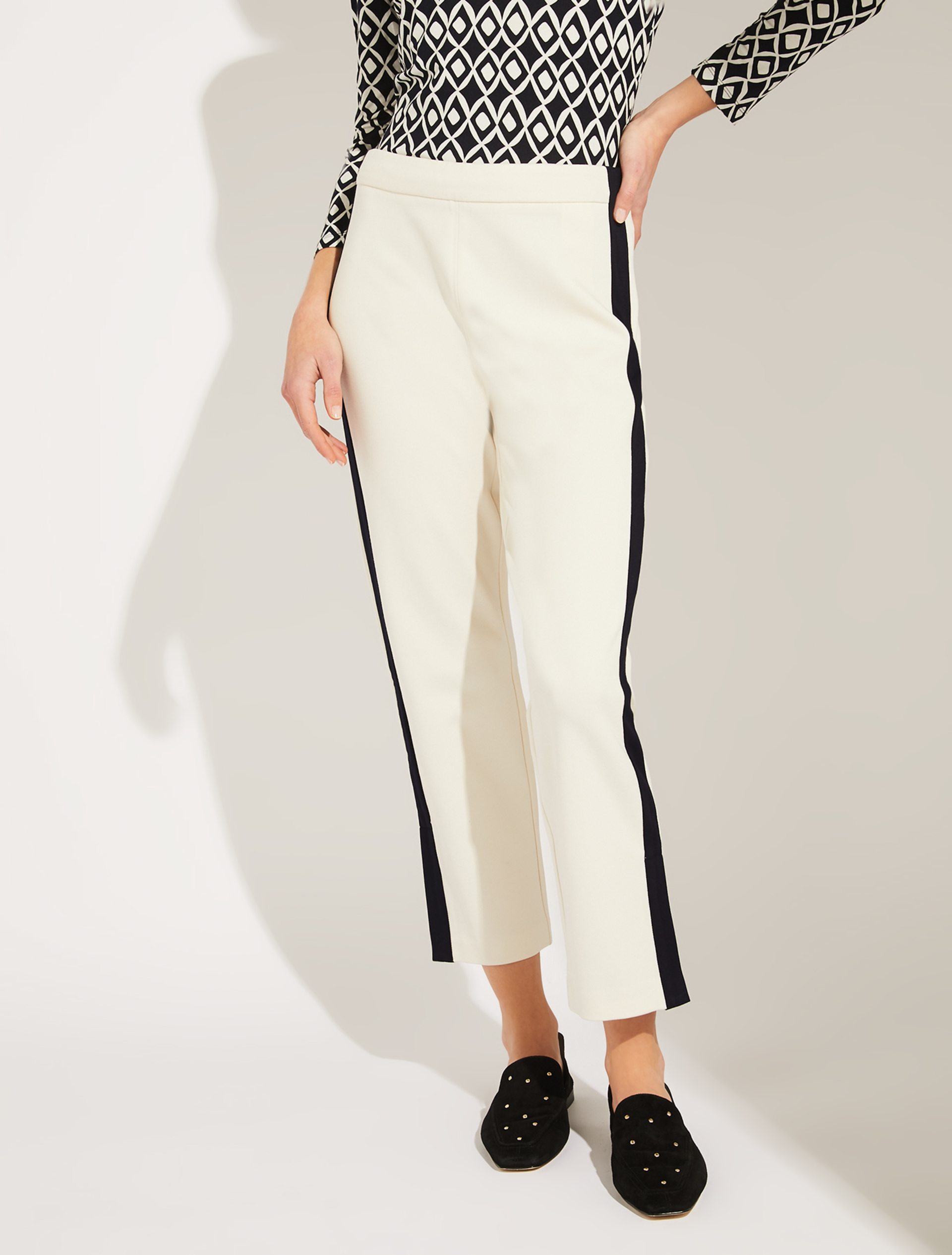 Jersey trousers with bands, ivory - Pennyblack Jersey trousers with bands - ivory - pennyblack