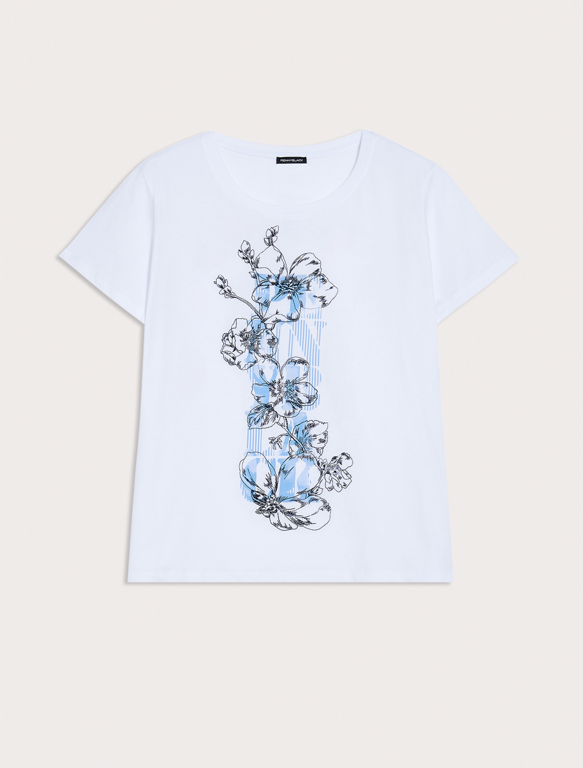 T-shirt with embroidery and print, ivory - Pennyblack T-shirt with embroidery and print - ivory - pennyblack