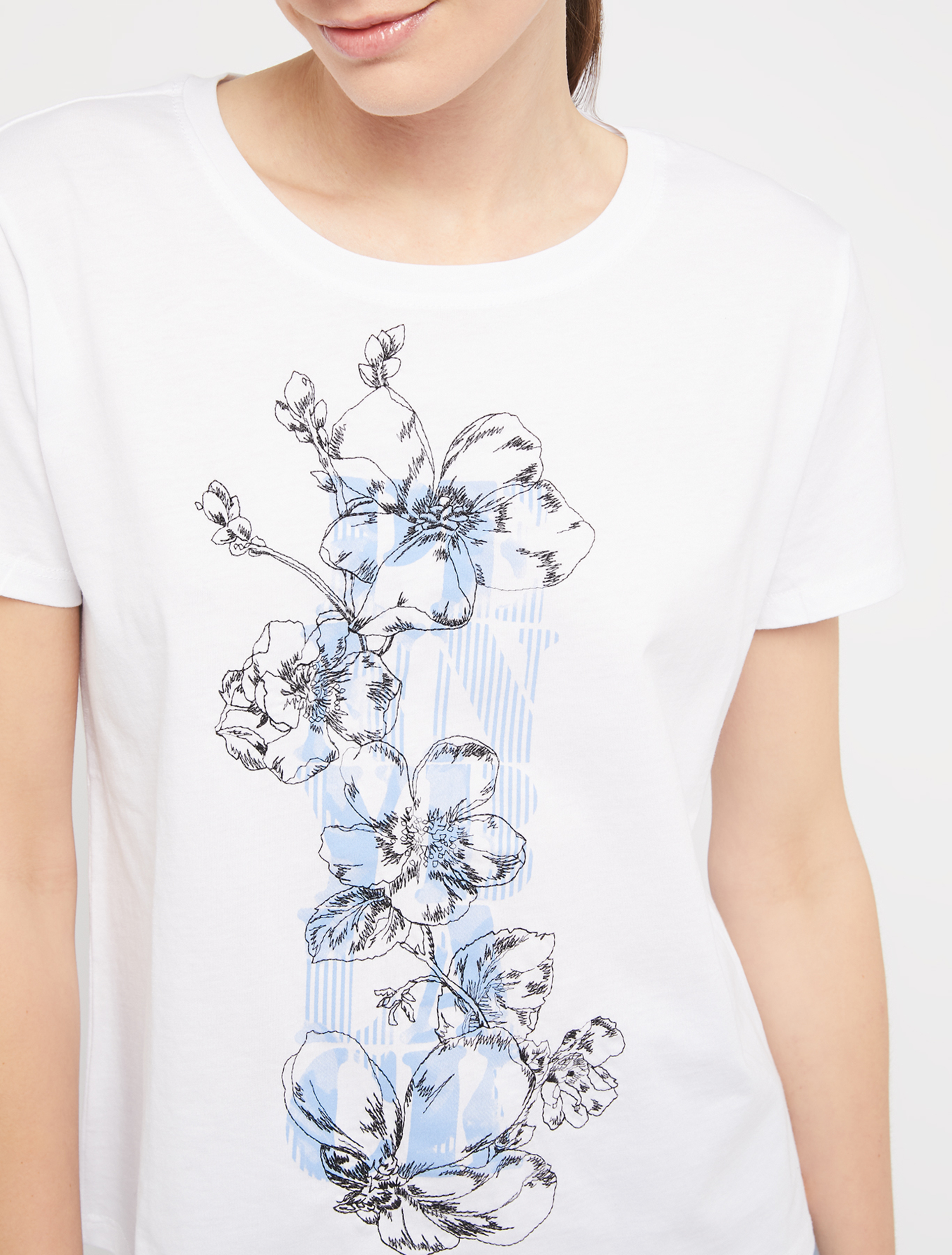 T-shirt with embroidery and print, ivory - Pennyblack T-shirt with embroidery and print - ivory - pennyblack