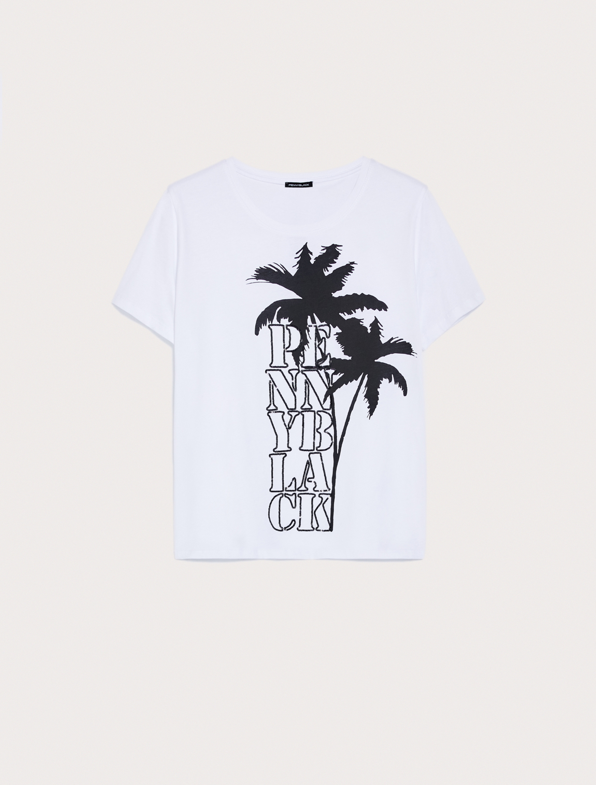 T-shirt con stampa e ricamo, bianco avorio - Pennyblack T-shirt con stampa e ricamo - bianco avorio - pennyblack