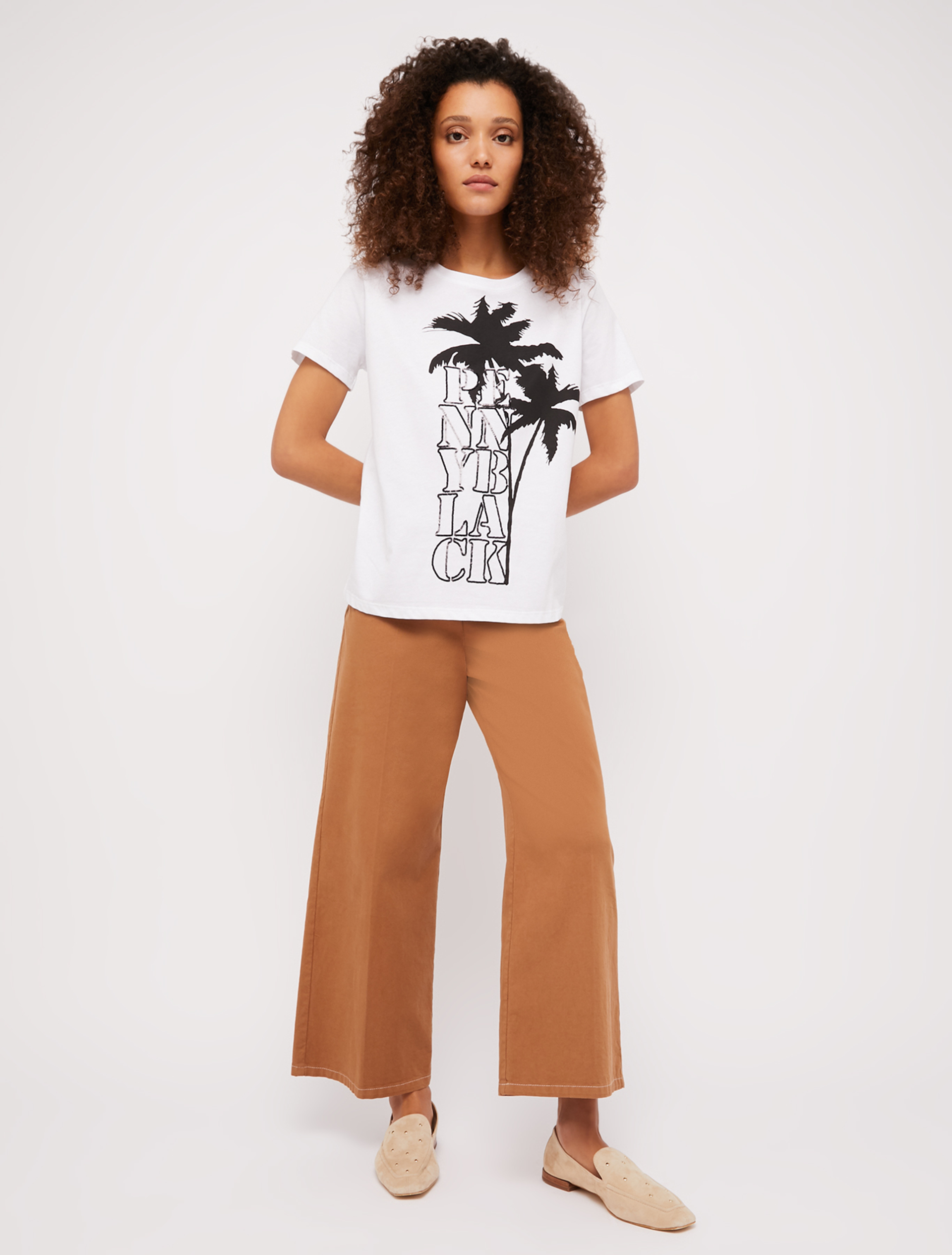 T-shirt con stampa e ricamo, bianco avorio - Pennyblack T-shirt con stampa e ricamo - bianco avorio - pennyblack