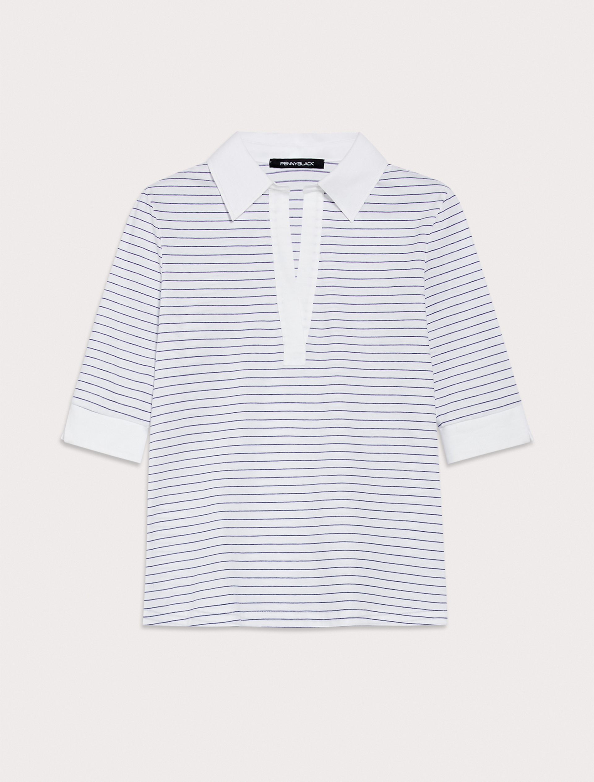 Piqué jersey polo shirt, cornflower blue pattern - Pennyblack Piqué jersey polo shirt - cornflower blue pattern - pennyblack
