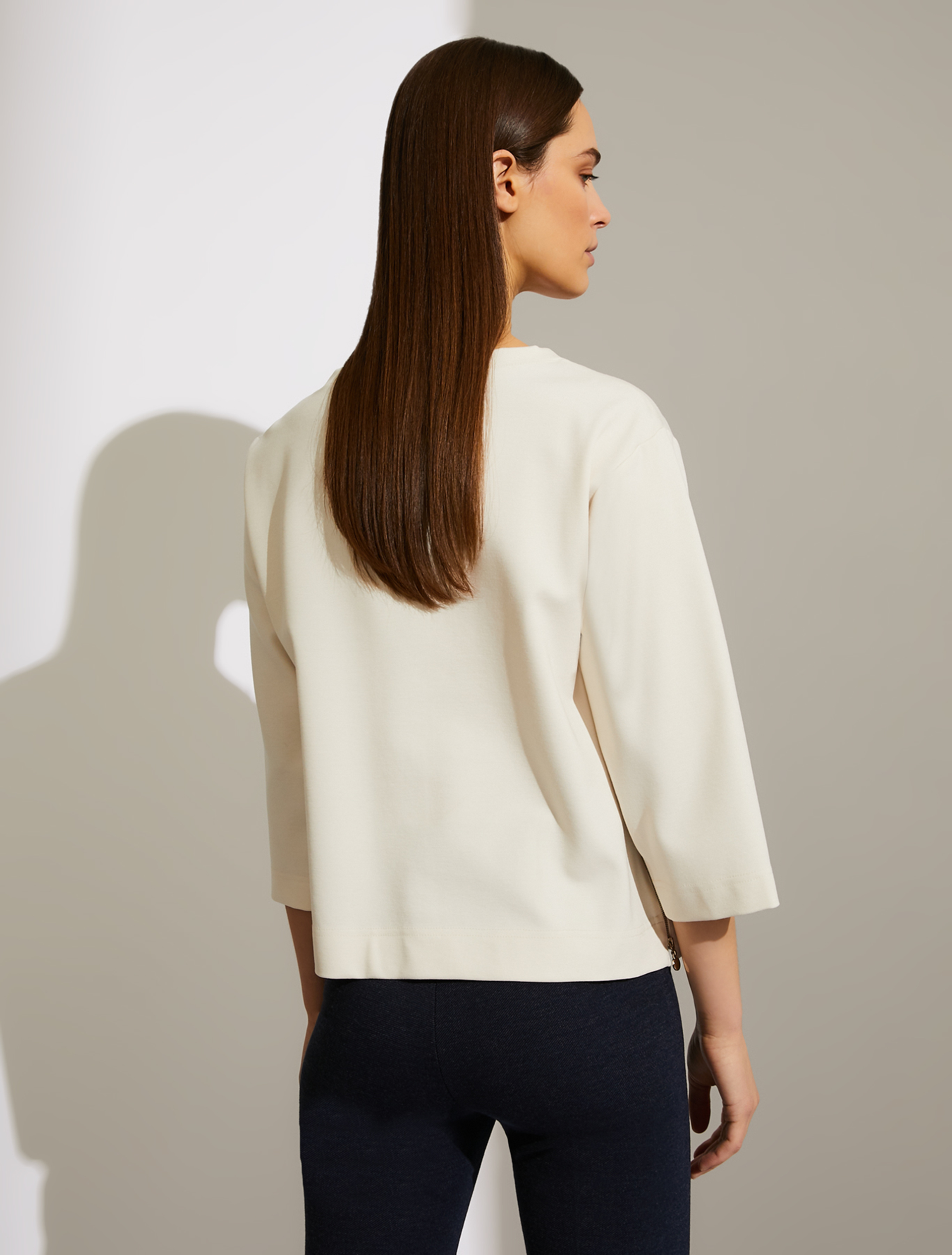 Sweatshirt with side zips, ivory - Pennyblack Sweatshirt with side zips - ivory - pennyblack
