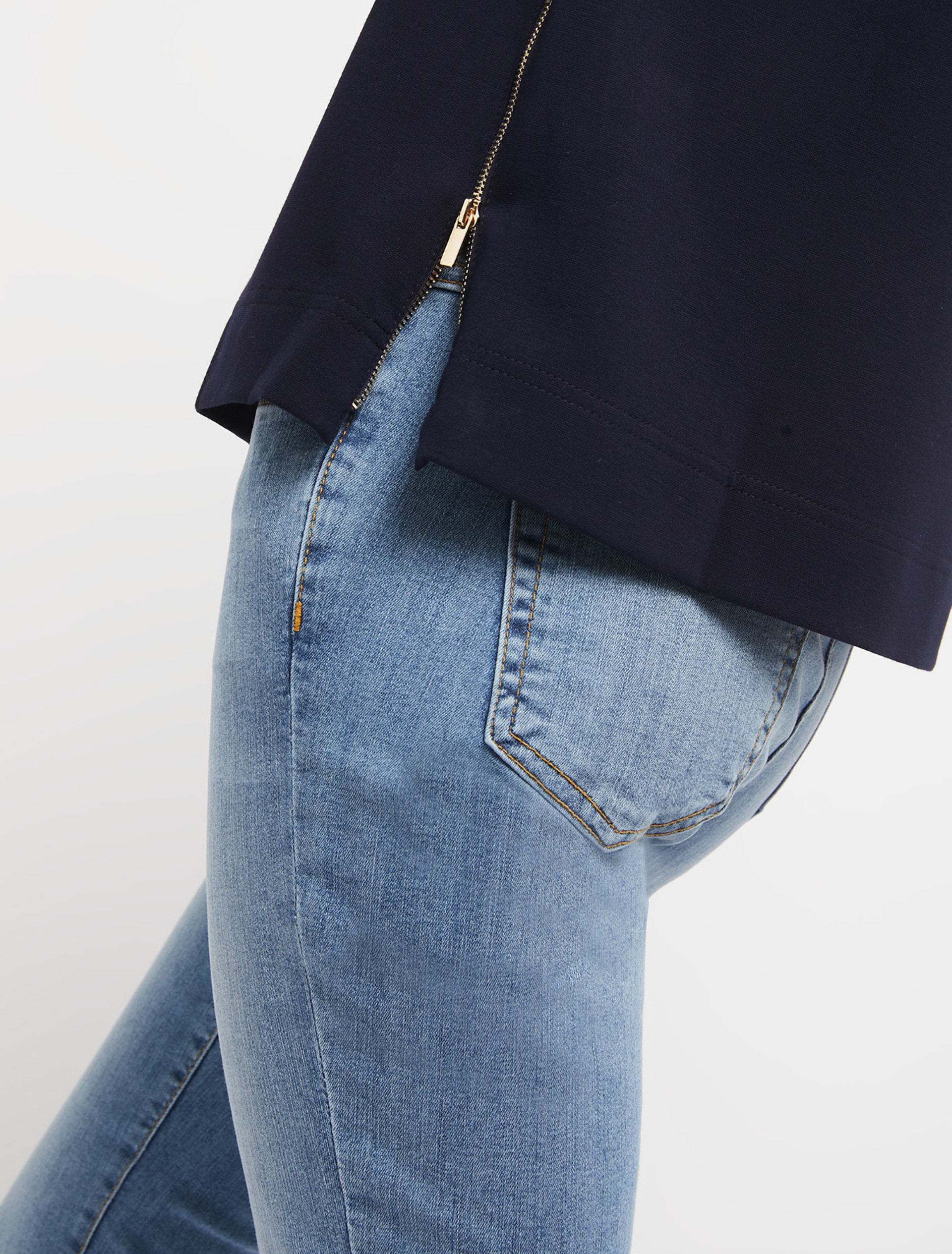 Sweatshirt with side zips, navy blue - Pennyblack Sweatshirt with side zips - navy blue - pennyblack