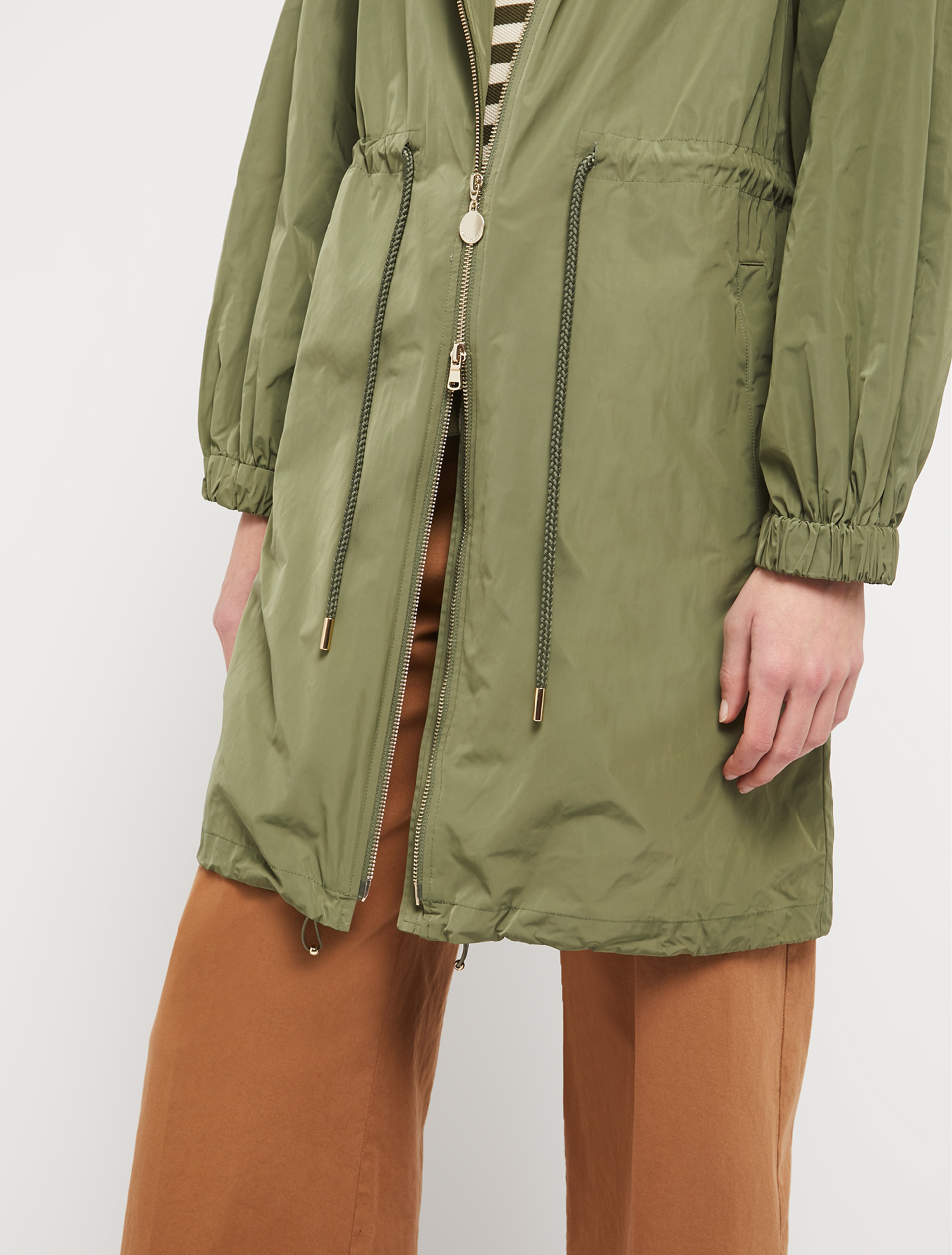 Lightweight parka in technical fabric, khaki green - Pennyblack Lightweight parka in technical fabric - khaki green - pennyblack