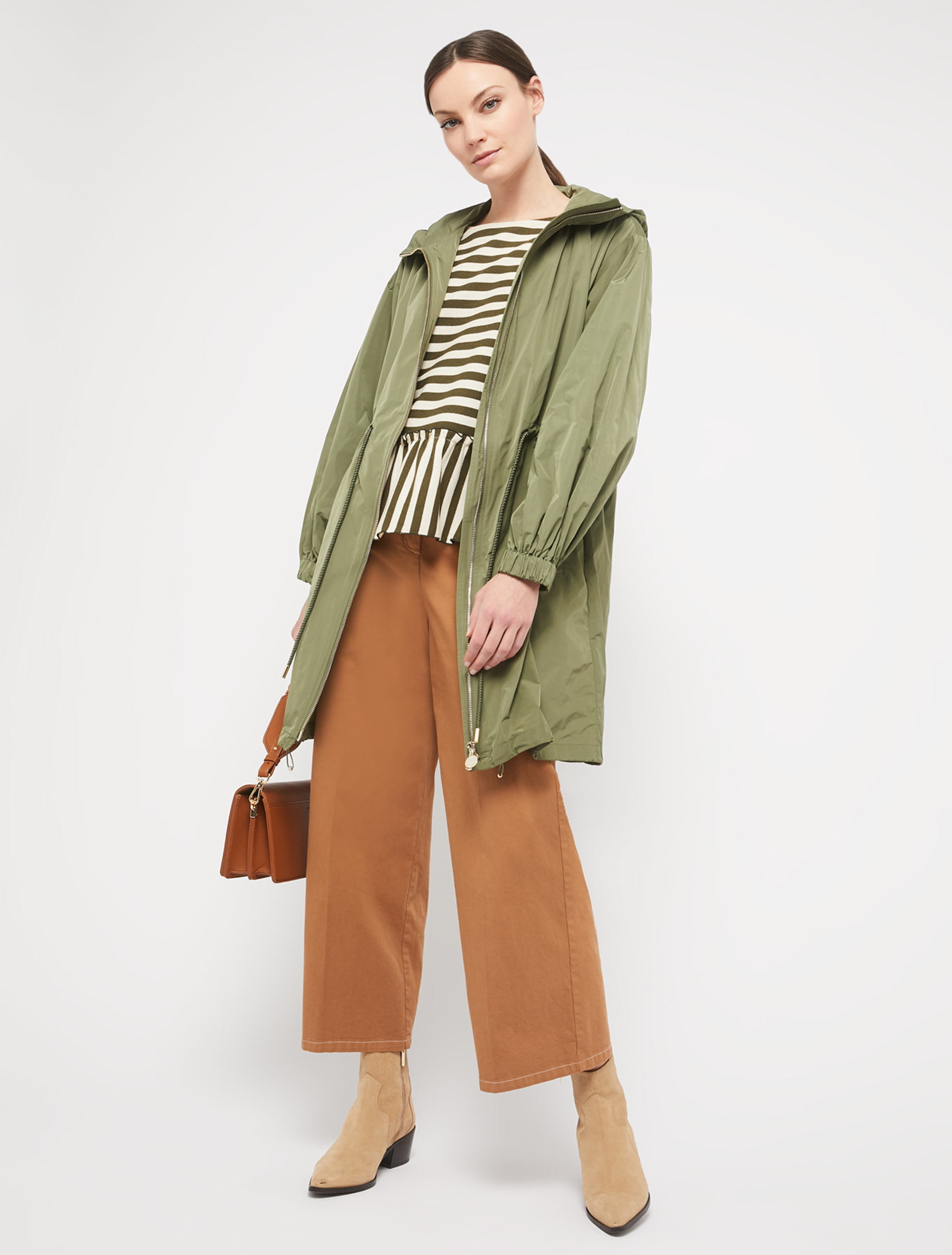 Lightweight parka in technical fabric, khaki green - Pennyblack Lightweight parka in technical fabric - khaki green - pennyblack