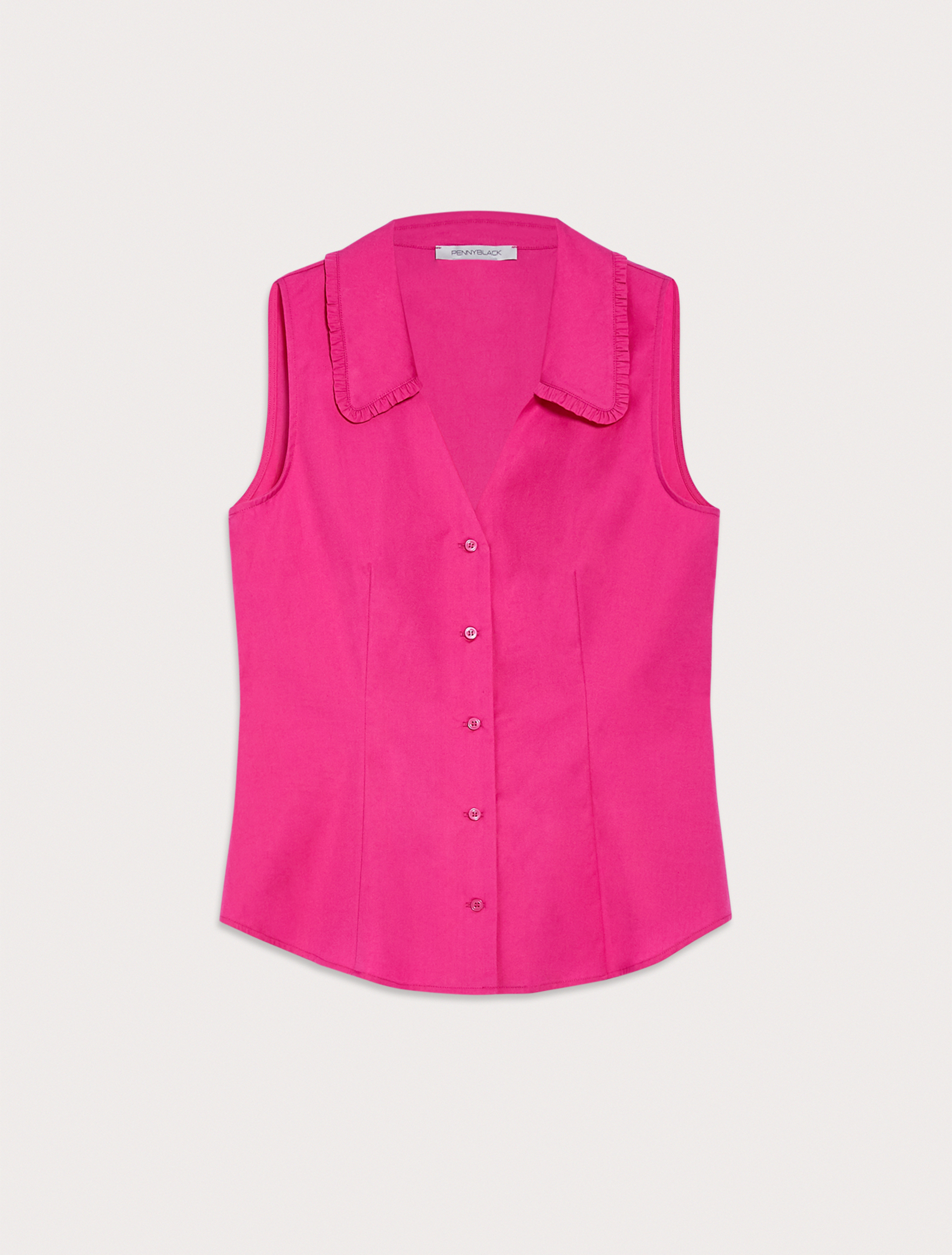 Sleeveless cotton shirt, fuchsia - Pennyblack Sleeveless cotton shirt - fuchsia - pennyblack