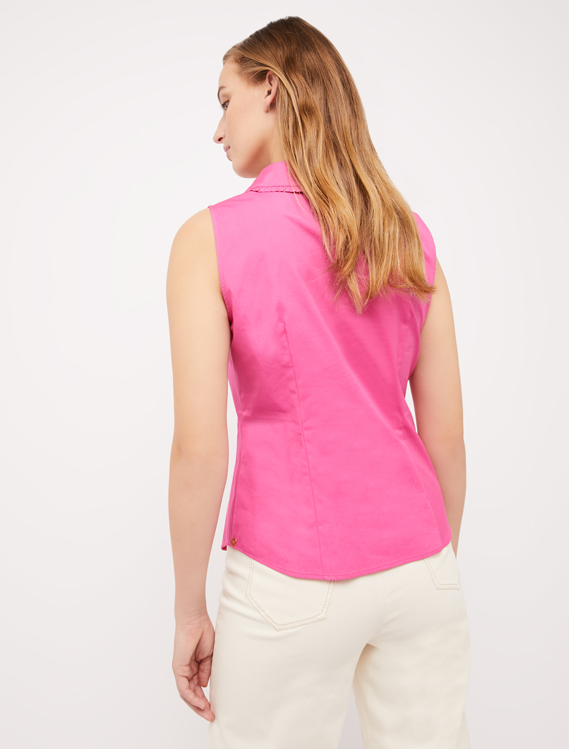 Sleeveless cotton shirt, fuchsia - Pennyblack Sleeveless cotton shirt - fuchsia - pennyblack
