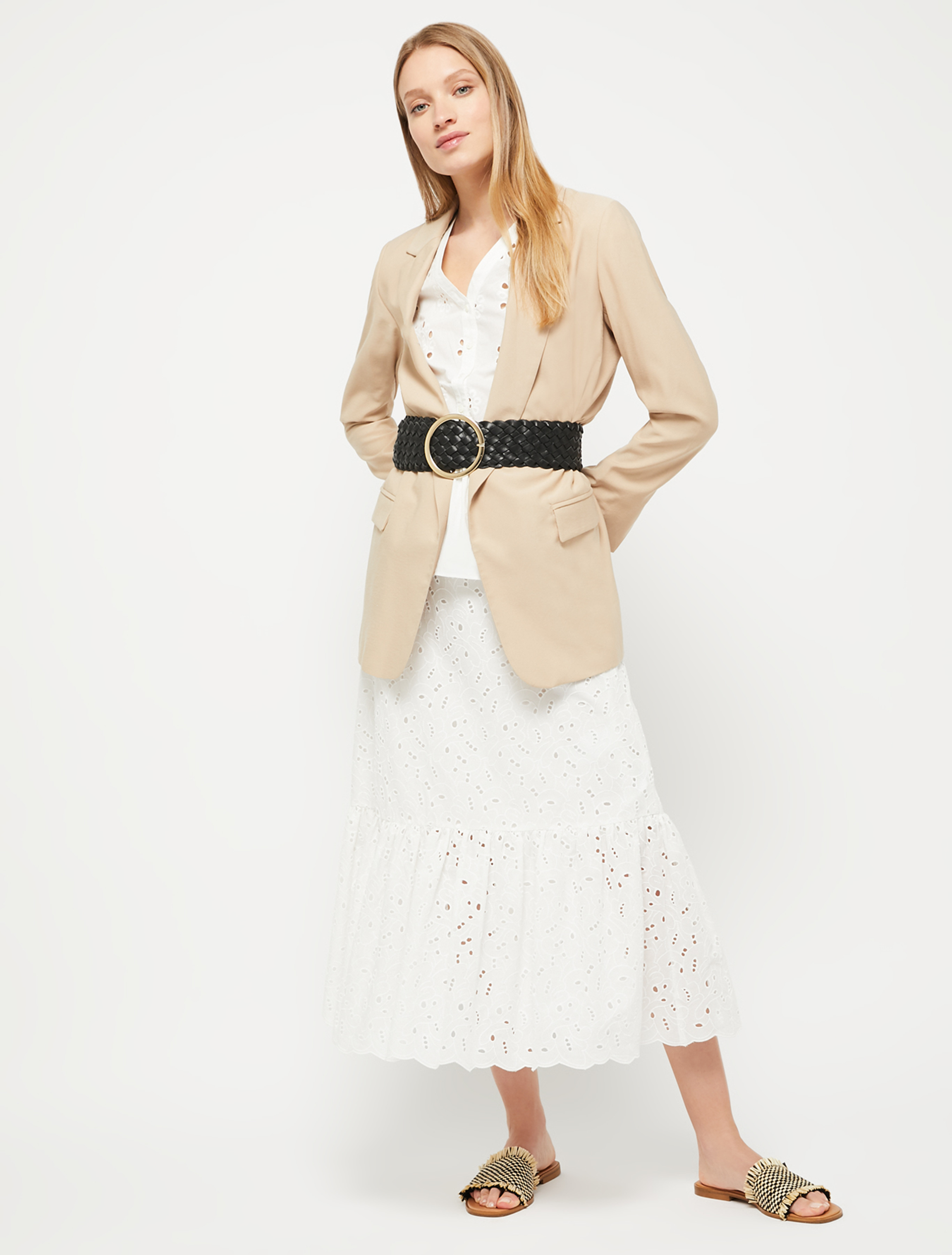 Broderie anglaise and poplin top, white - Pennyblack Broderie anglaise and poplin top - white - pennyblack