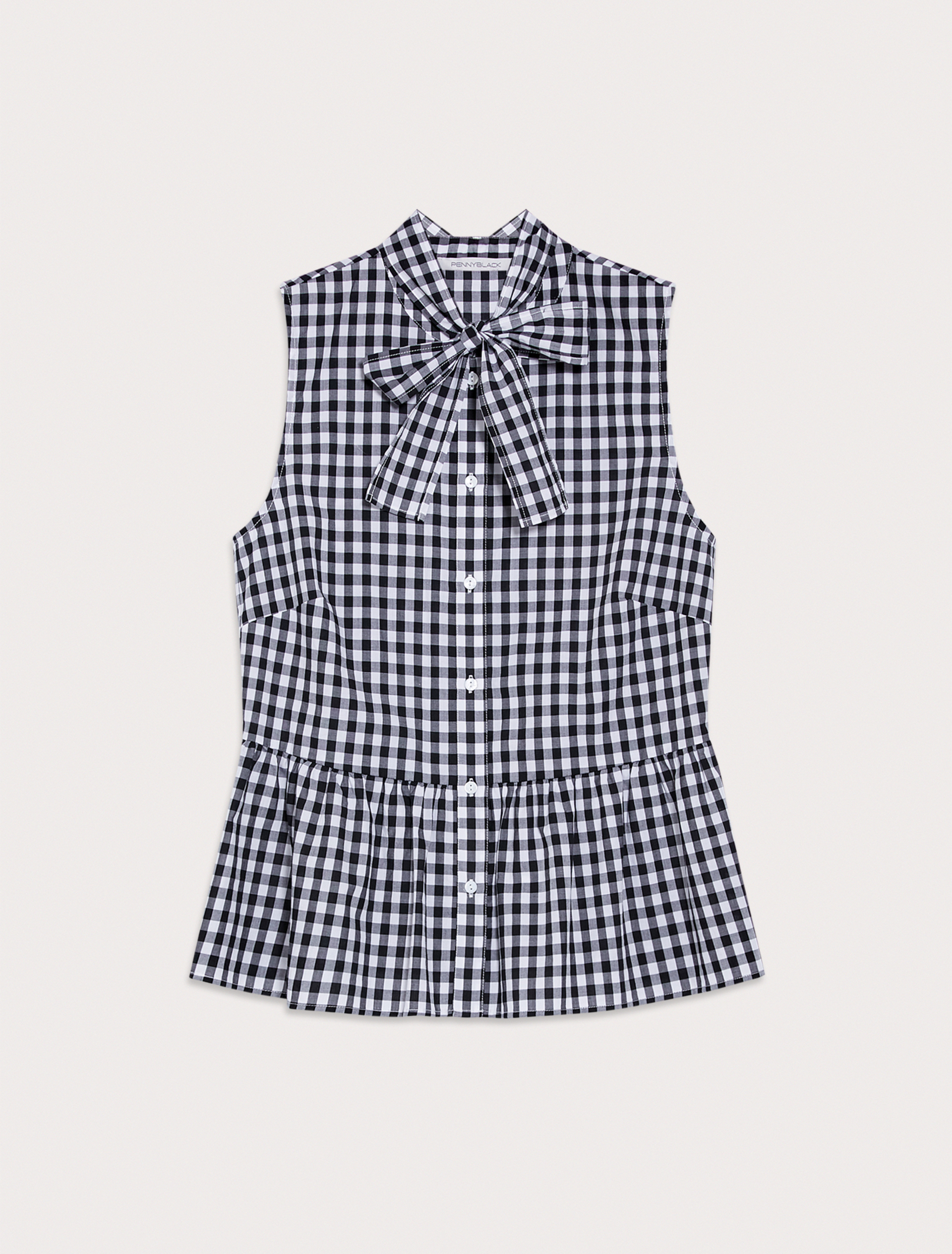 Top in cotone a quadretti Vichy, fantasia nero - Pennyblack Top in cotone a quadretti Vichy - fantasia nero - pennyblack