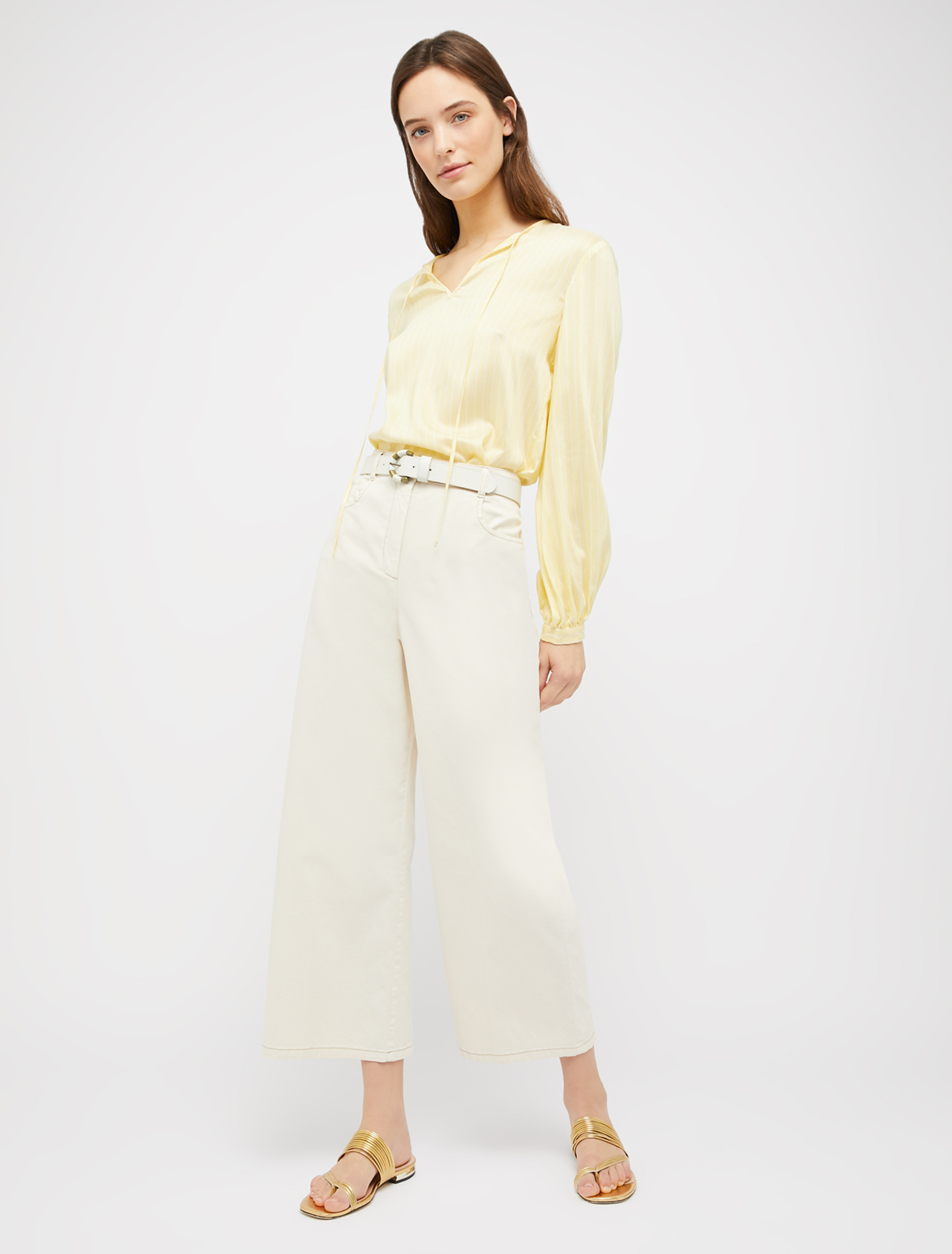 Piqué cotton trousers, white - Pennyblack Piqué cotton trousers - white - pennyblack