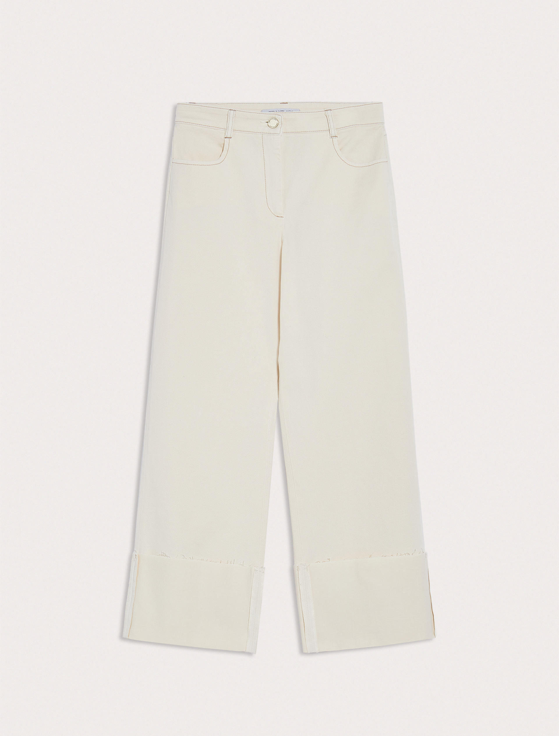Trousers with turn-ups, white - Pennyblack Trousers with turn-ups - white - pennyblack