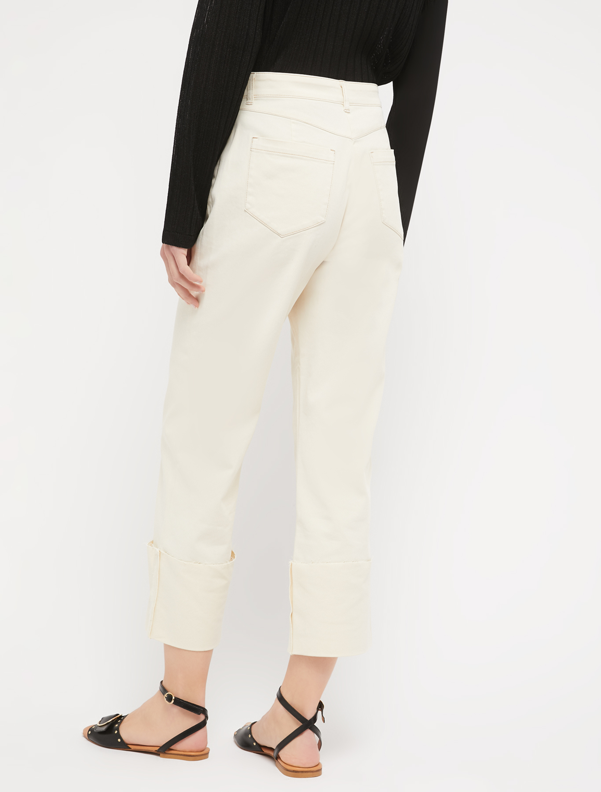 Trousers with turn-ups, white - Pennyblack Trousers with turn-ups - white - pennyblack
